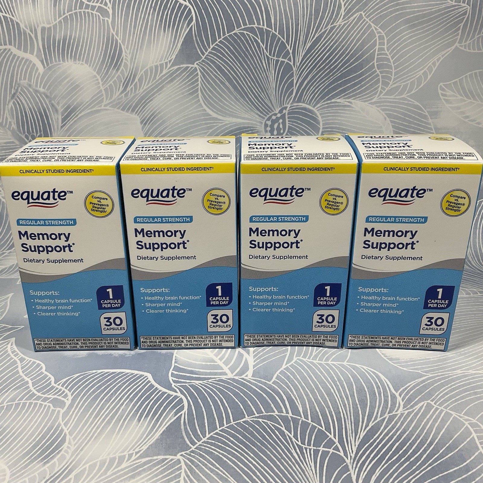 EQUATE Regular Strength Memory Support Capsules 30 CT ( Lot of 4 ) Exp 10/27 EQUATE Regular Strength Memory Support Capsules 30 CT ( Lot of 4 ) Exp 10/27