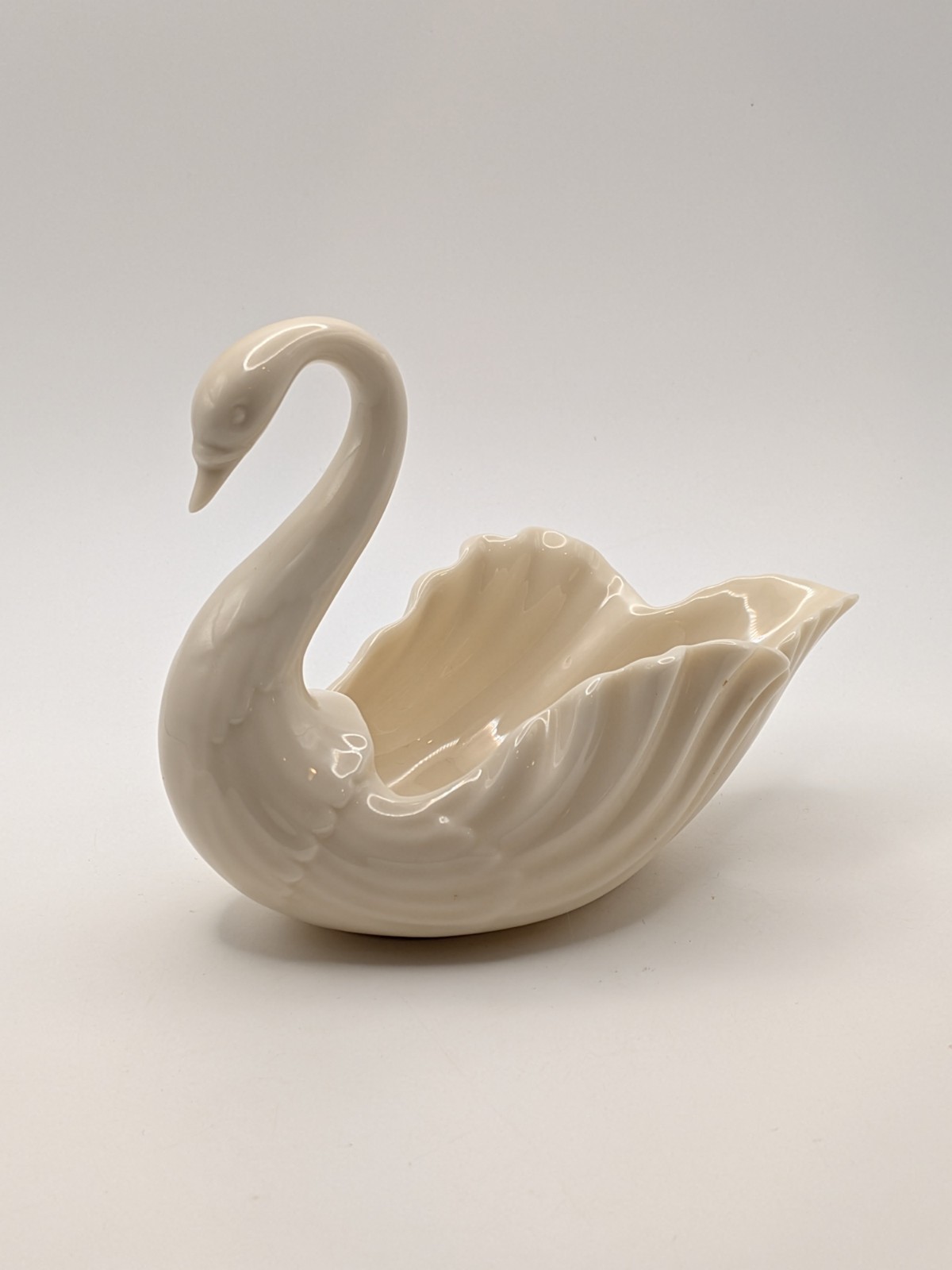 Vtg Lenox Swan Figurine Ivory Porcelain Trinket Jewelry Holder Wedding Etc 5\