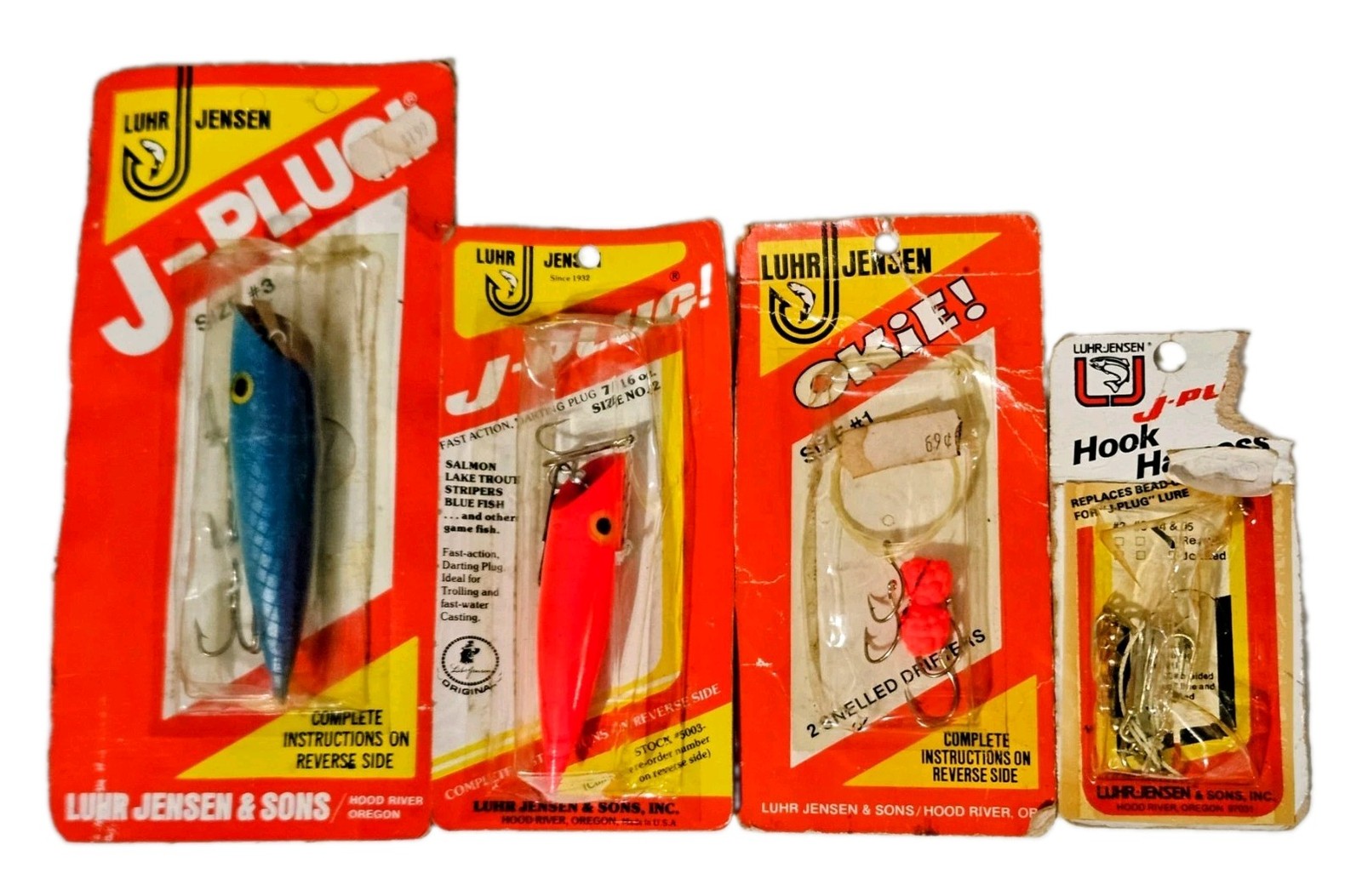 Vintage Luhr Jenson J-Plug\'s (x2), Okie Snelled Drifters & Spare Hook Harness Vintage Luhr Jenson J-Plug\'s (x2), Okie Snelled Drifters & Spare Hook Harness
