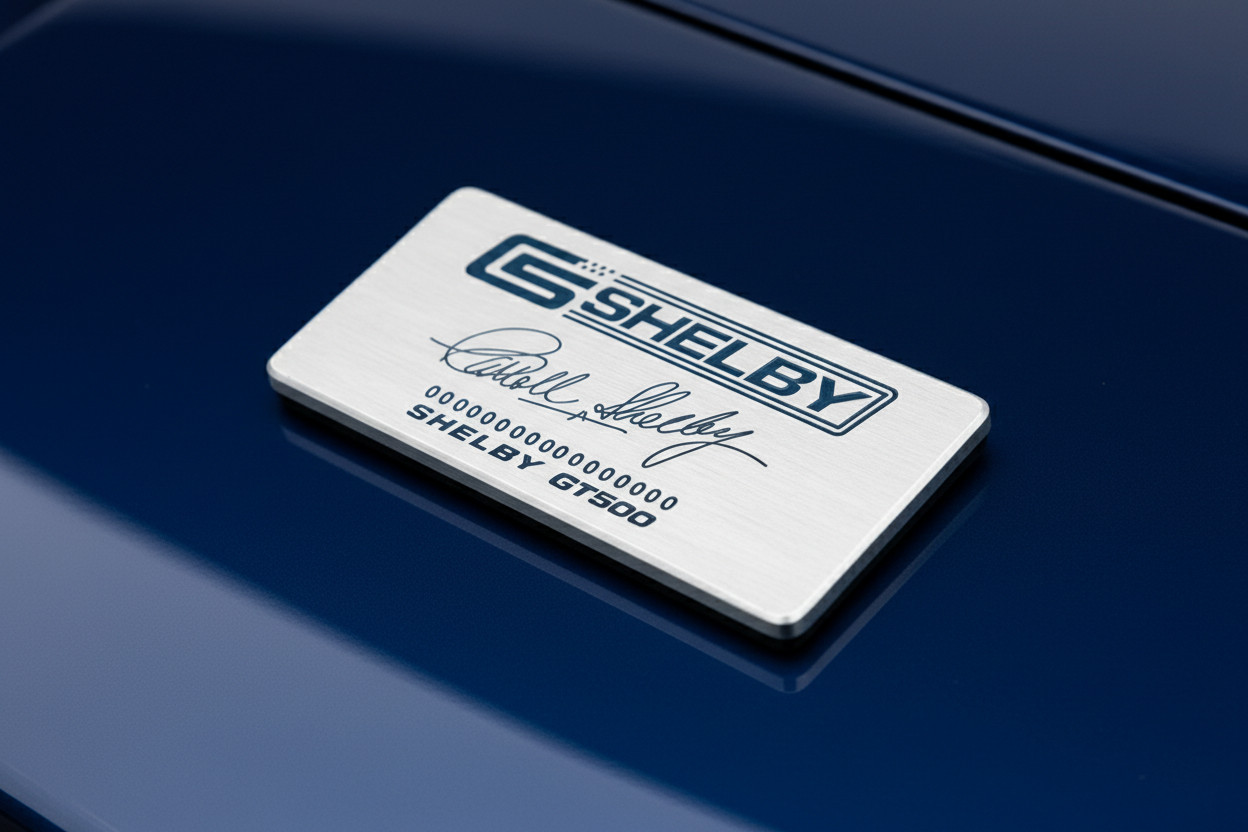 Custom Engraved Dash Plaque for 05-Present Mustang Shelby GT500 Interior 2X4 In Custom Engraved Dash Plaque for 05-Present Mustang Shelby GT500 Interior 2X4 In