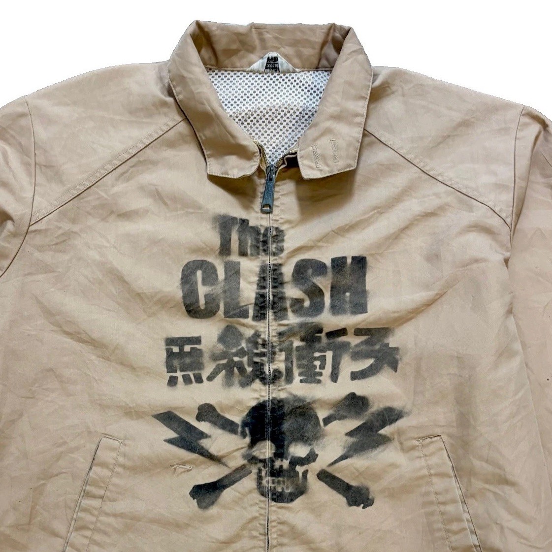 Vintage The Clash Jacket Punk Rock 80s Japan Tour T Shirt Stencil Skull DIY RARE Vintage The Clash Jacket Punk Rock 80s Japan Tour T Shirt Stencil Skull DIY RARE