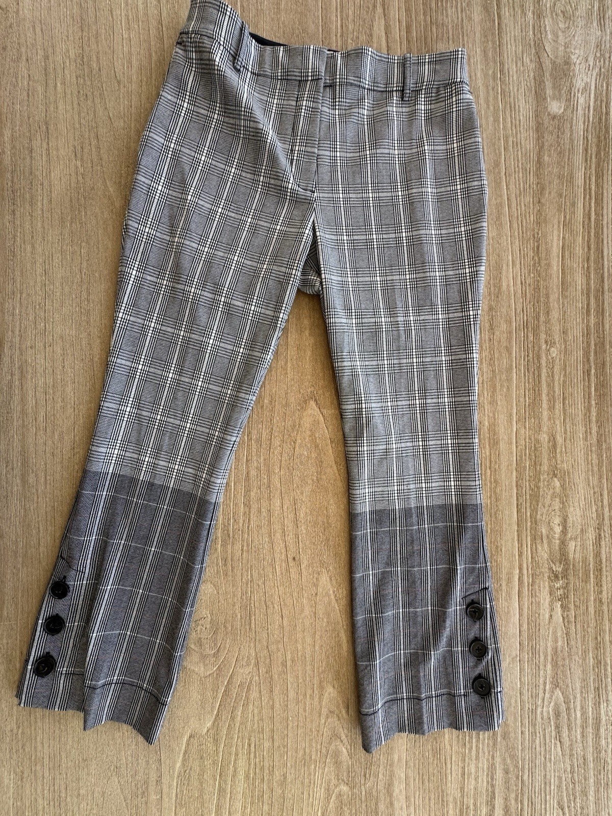 Derek Lam 10 Crosby Plaid Cropped Flare Trouser Size 6 BNWT