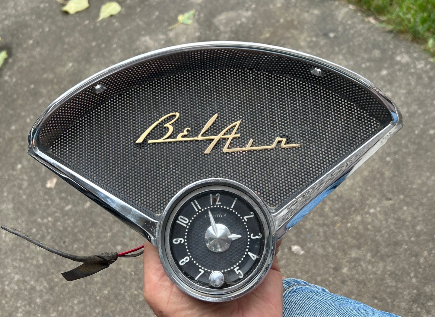 1955 1956 Chevy Bel Air Dash Clock  And Dash Housing Bezel 55 56 Wire Harness