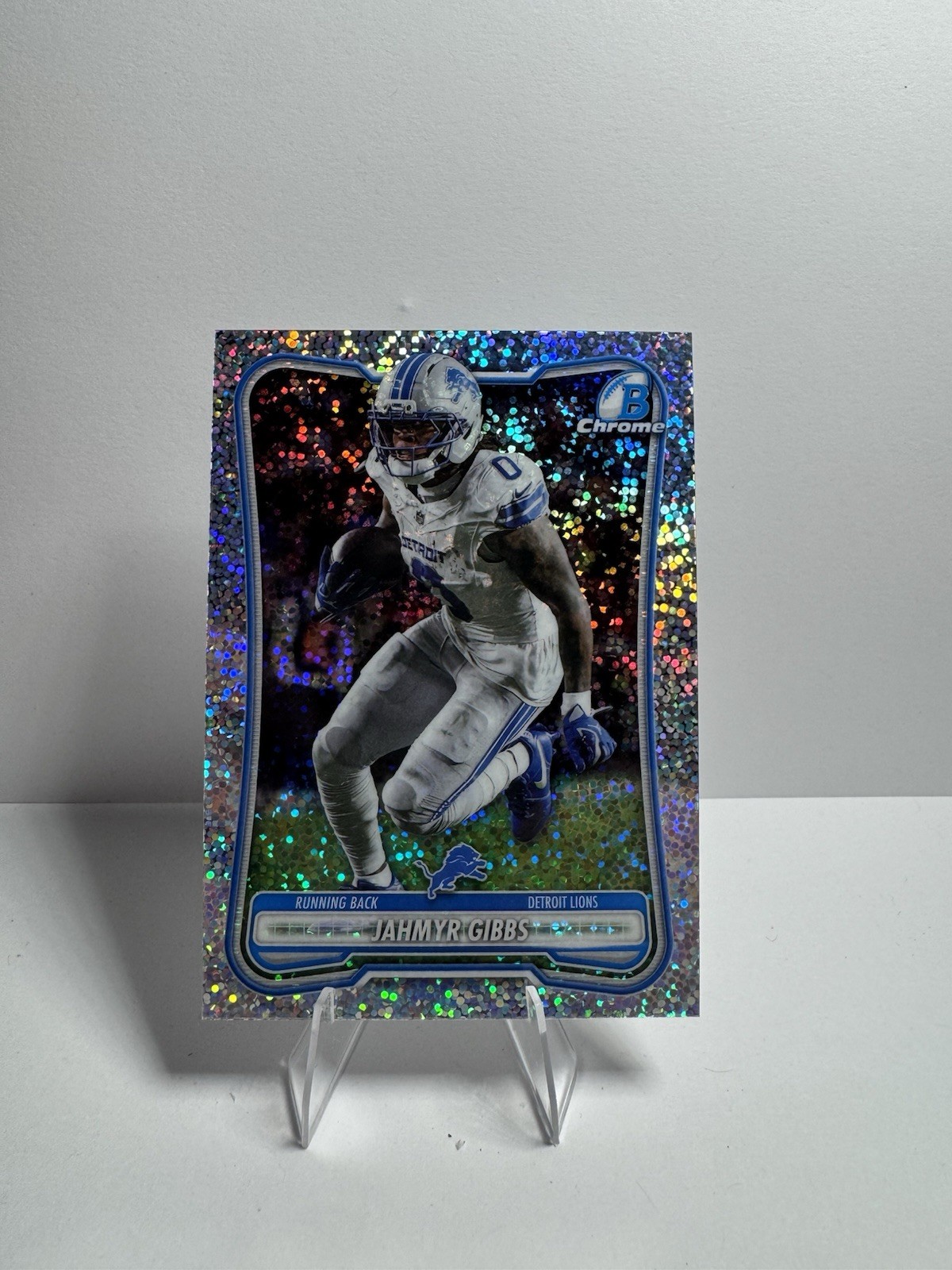 Topps Bowman Chrome 2026 Jahmyr Gibbs Detroit Lions RC #BCV-30 Speckle Refractor Topps Bowman Chrome 2026 Jahmyr Gibbs Detroit Lions RC #BCV-30 Speckle Refractor