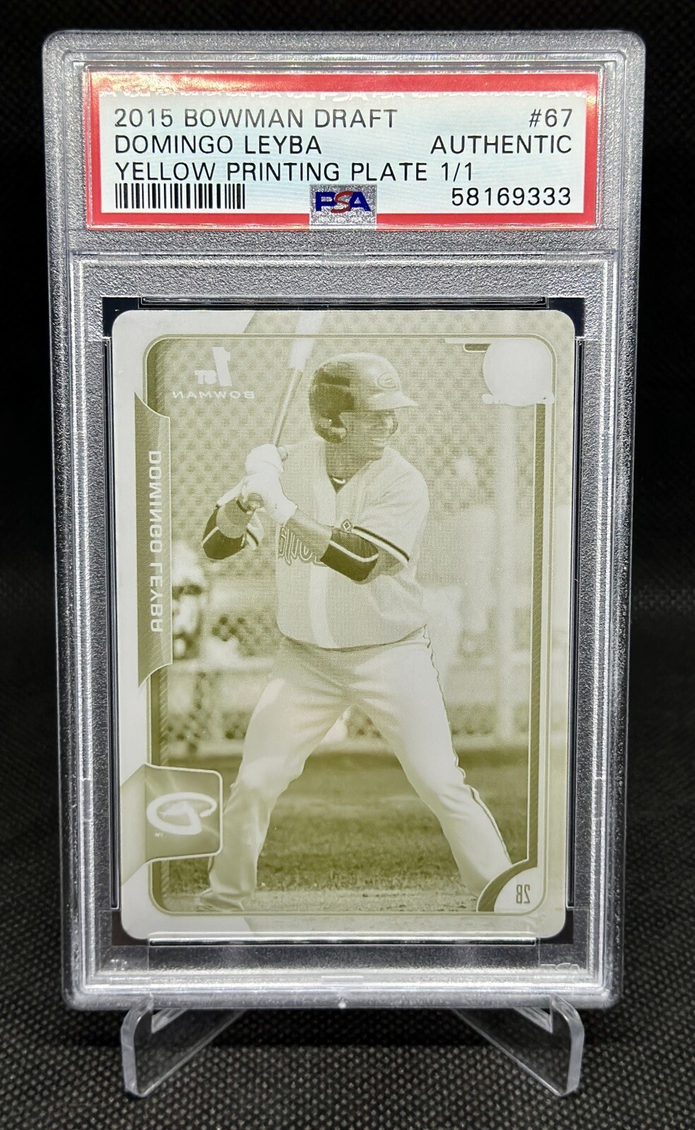 2015 Bowman Draft Domingo Leyba Yellow Printing Plate 1/1 PSA AUTHENTIC 1 Of 1
