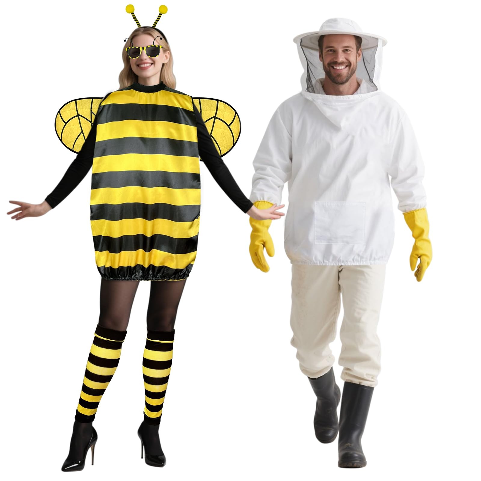 Couples Halloween Cute Bee and Beekeeper Costume Adult Couples Halloween Cute Bee and Beekeeper Costume Adult