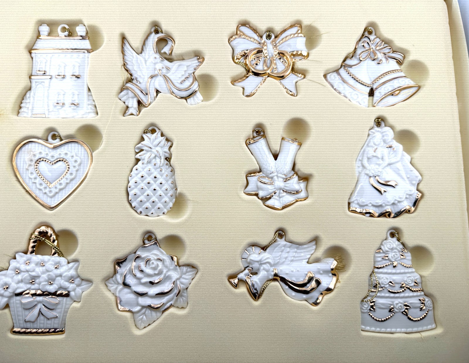 Lenox Wedding Wishes set of 12 Ornaments in original box