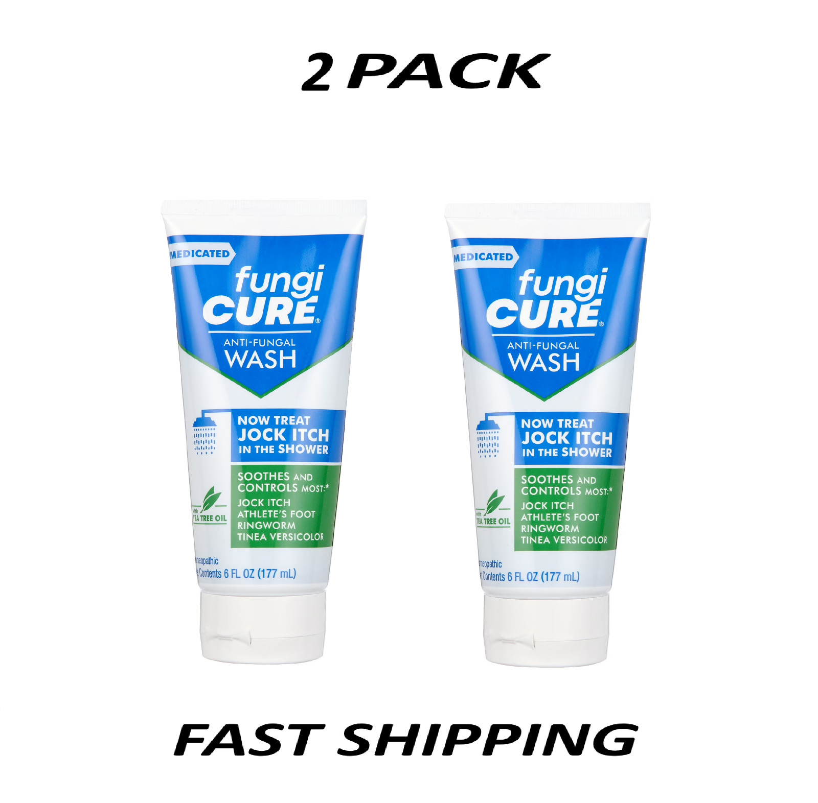 (2 PACK) FUNGICURE Medicated Anti-Fungal Jock Itch Liquid Body Wash, 6 oz. (2 PACK) FUNGICURE Medicated Anti-Fungal Jock Itch Liquid Body Wash, 6 oz.