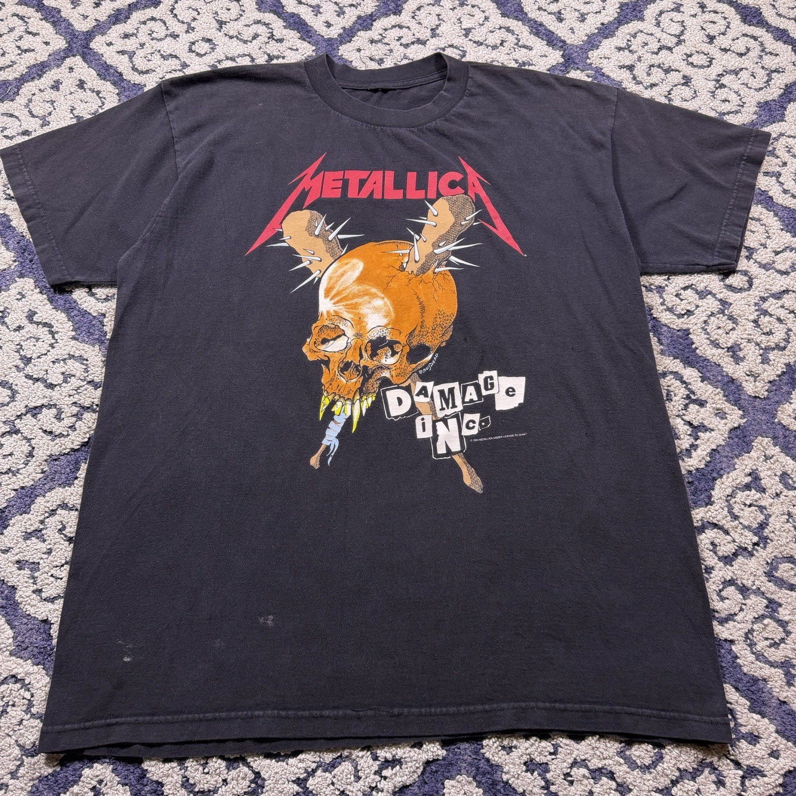 Vintage , 90s, Metallica Shirt Black Damage Inc. 1994 Vintage Giant Pushead XL