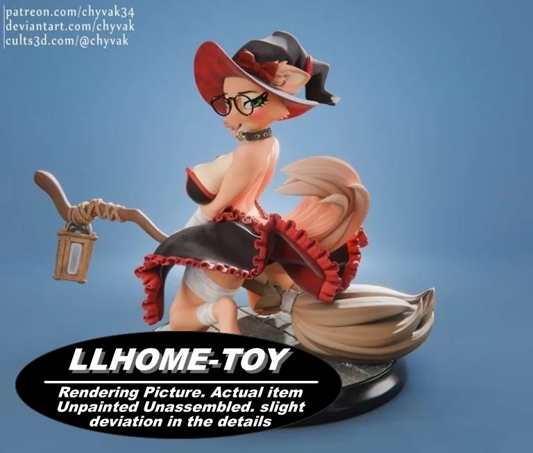 16CM tall Witch Diane Foxington Resin 3D Print Model Unpainted GK Figure