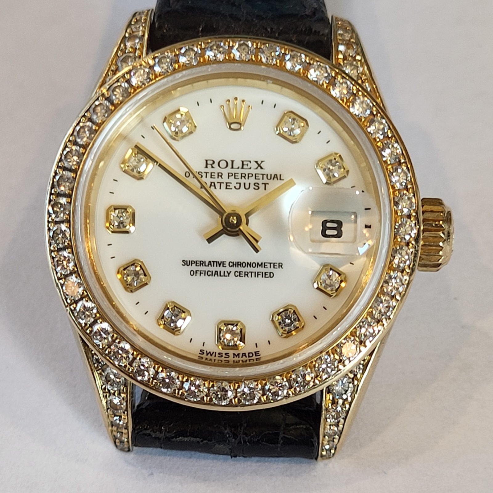 Q48 LADIES ROLEX 18k SOLID GOLD PRESIDENT DIAMOND DIAL & BEZEL 69158 BEAUTY Q48 LADIES ROLEX 18k SOLID GOLD PRESIDENT DIAMOND DIAL & BEZEL 69158 BEAUTY