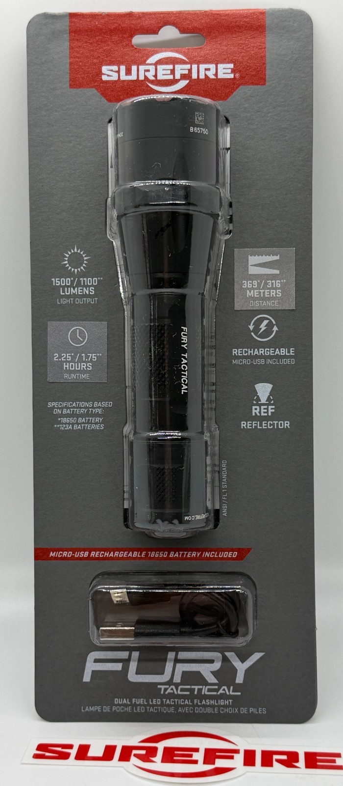 SureFire Fury Dual-Fuel 1500 LED Flashlight FURY-DFT Authorized Dealer SureFire Fury Dual-Fuel 1500 LED Flashlight FURY-DFT Authorized Dealer