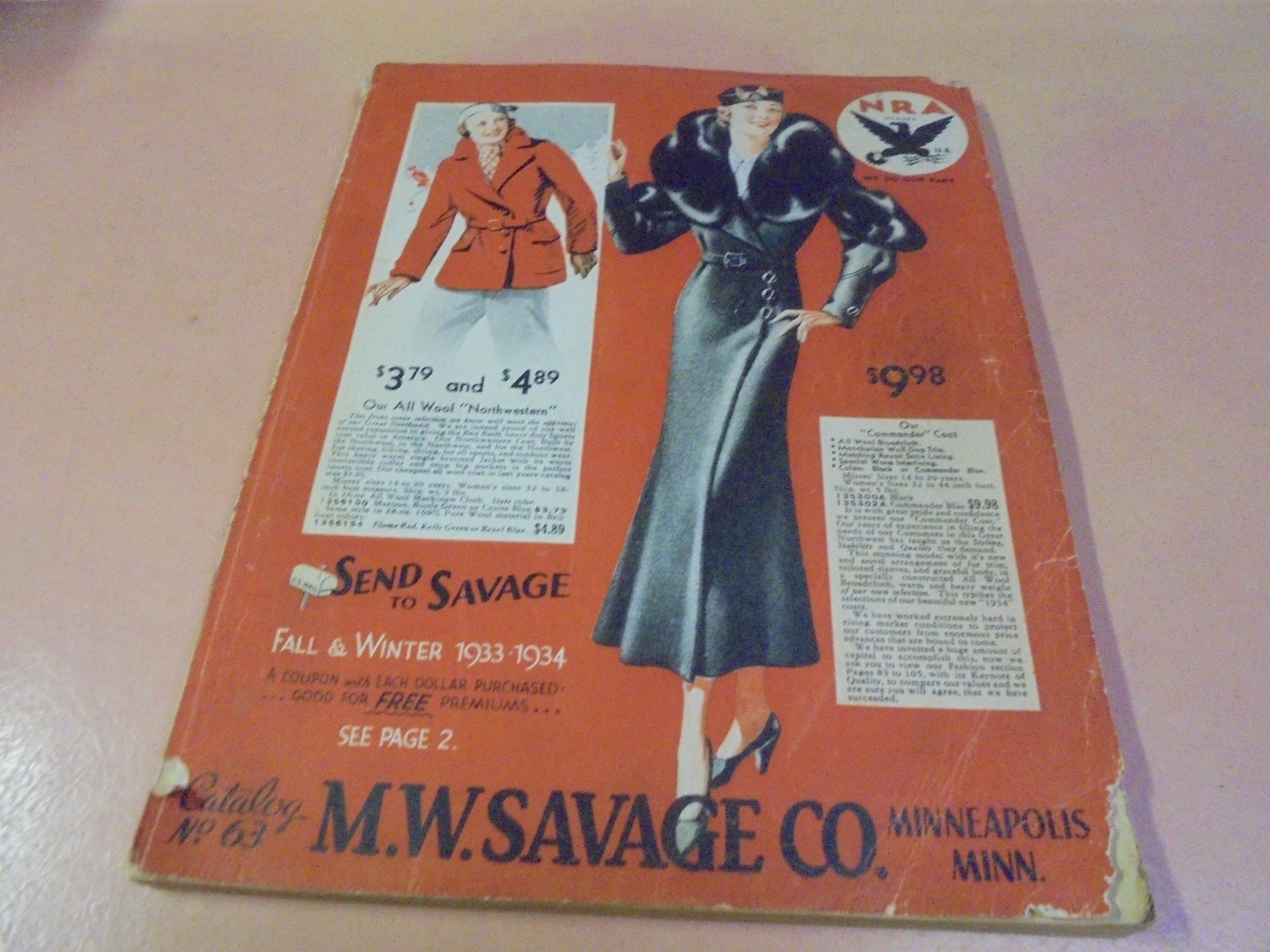 Vintage Fall & Winter 1933-1934 M. W. Savage Co. Catalog Vintage Fall & Winter 1933-1934 M. W. Savage Co. Catalog