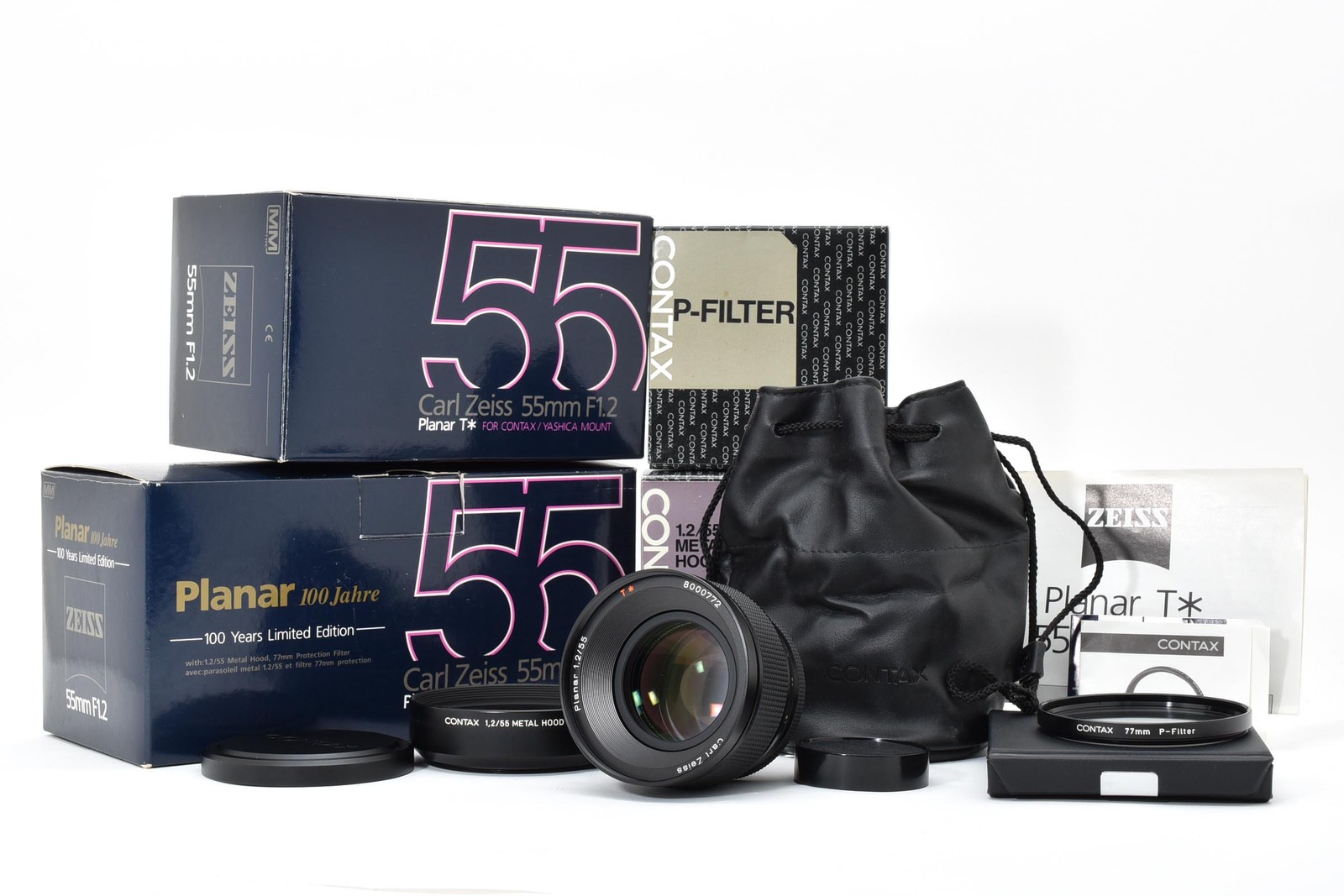 [Almost Unused] Contax Carl Zeiss Planar T* 55mm F1.2 MMG 100th W/Box From JAPAN