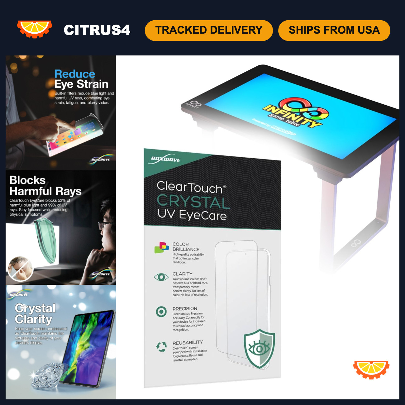 ClearTouch Crystal Screen Protector for Arcade1Up Infinity Game Table 32