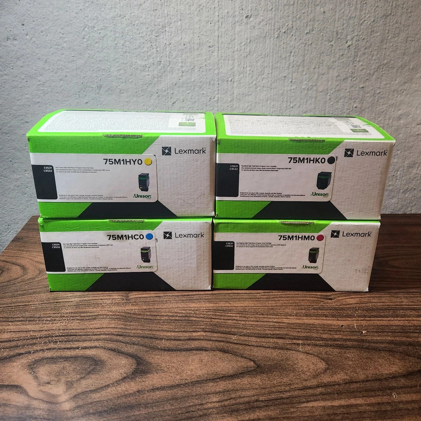 Lexmark 75M1HC0 75M1HY0 75M1HM0 75M1H0 High-Yield 4Pack CS531 CX532 Sealed