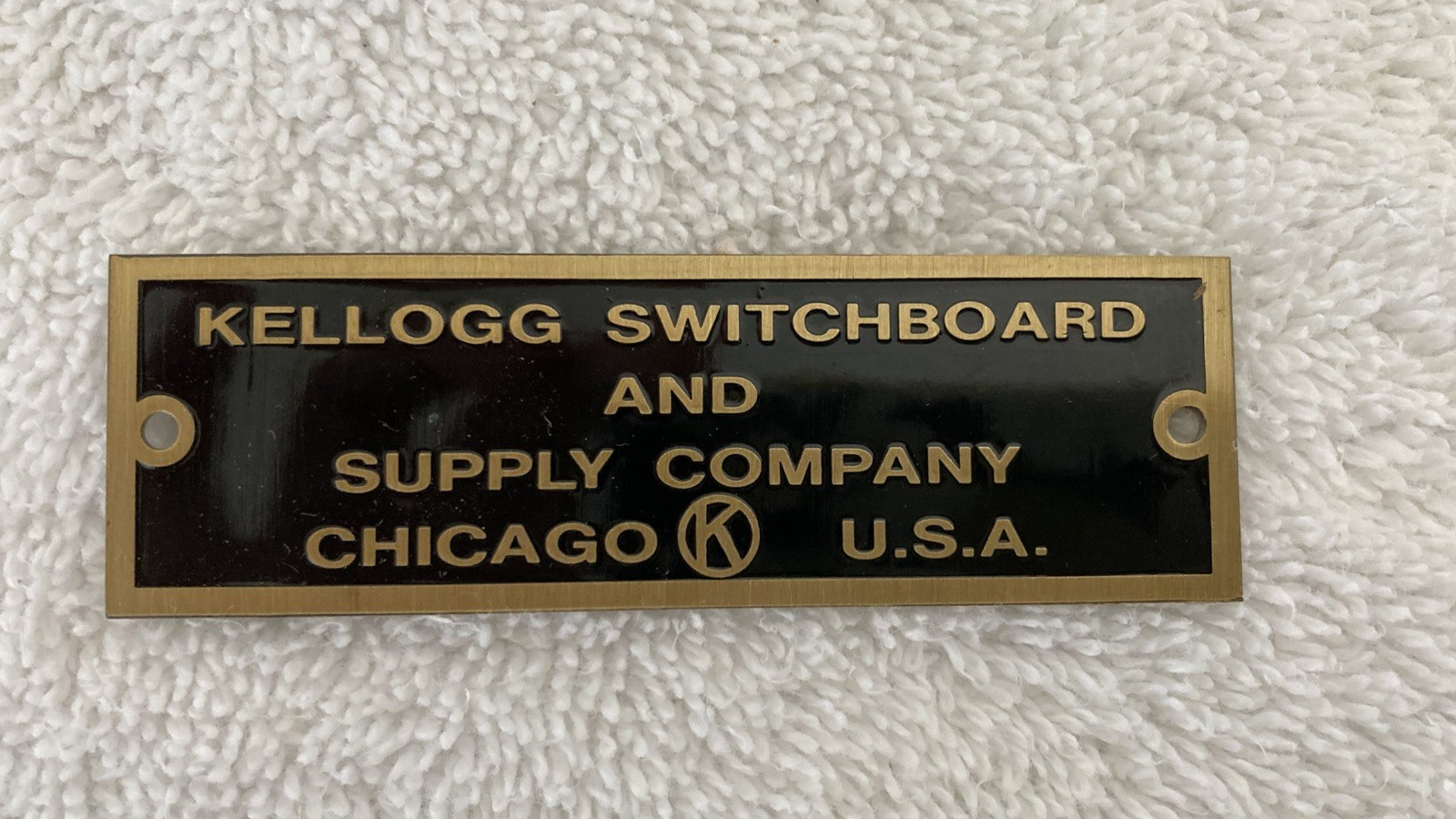 Kellogg Switchboad Antique Telephone Brass Nameplate NOS New Phone Part Kellogg Switchboad Antique Telephone Brass Nameplate NOS New Phone Part