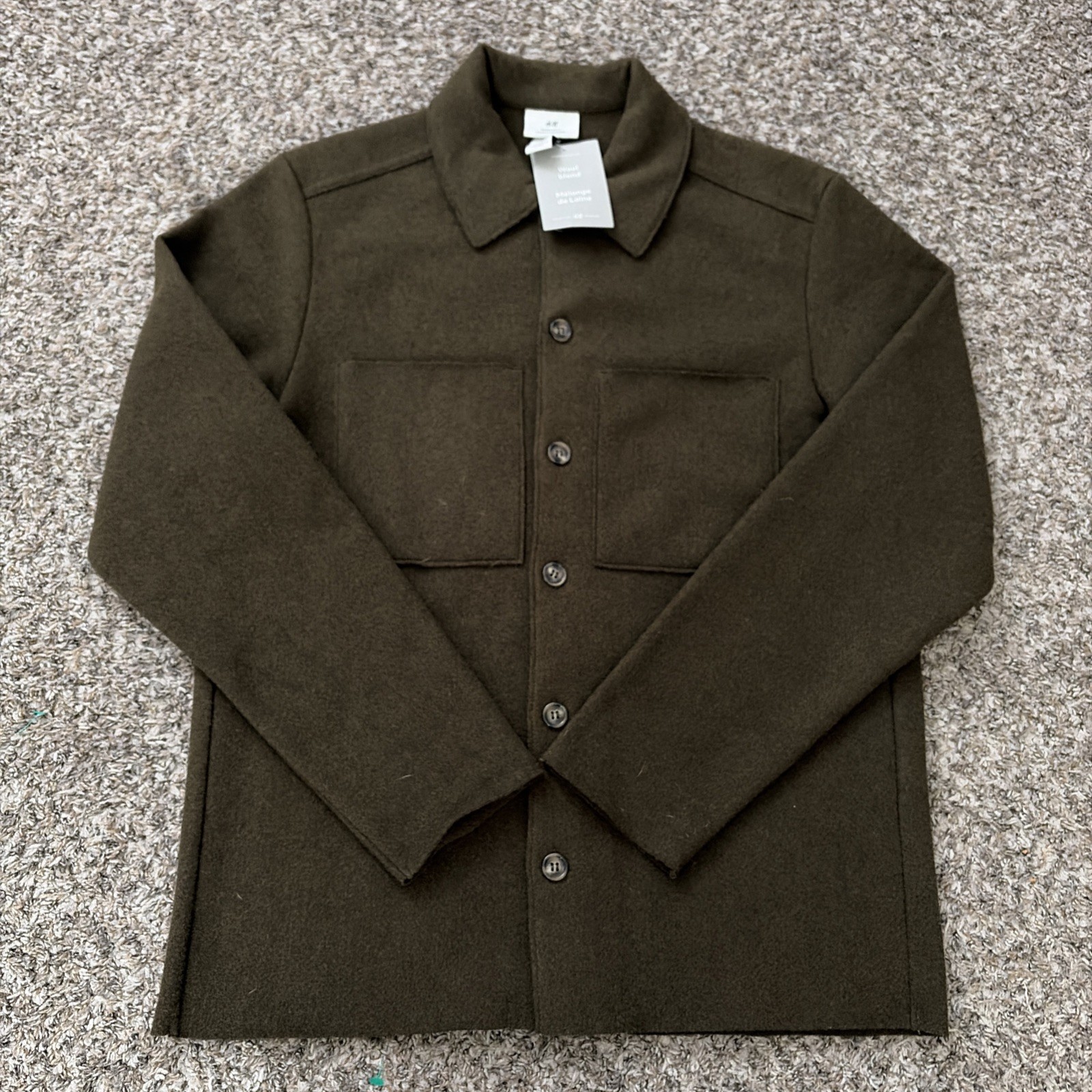 HM Wool Blend Overshirt Brown Men’s Small NWT Button Up HM Wool Blend Overshirt Brown Men’s Small NWT Button Up