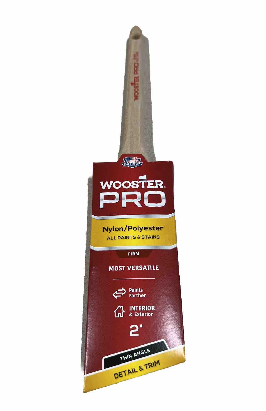 Wooster Pro Thin Angle Detail & Trim Paint Brush, Nylon/Polyester, 2-Inch