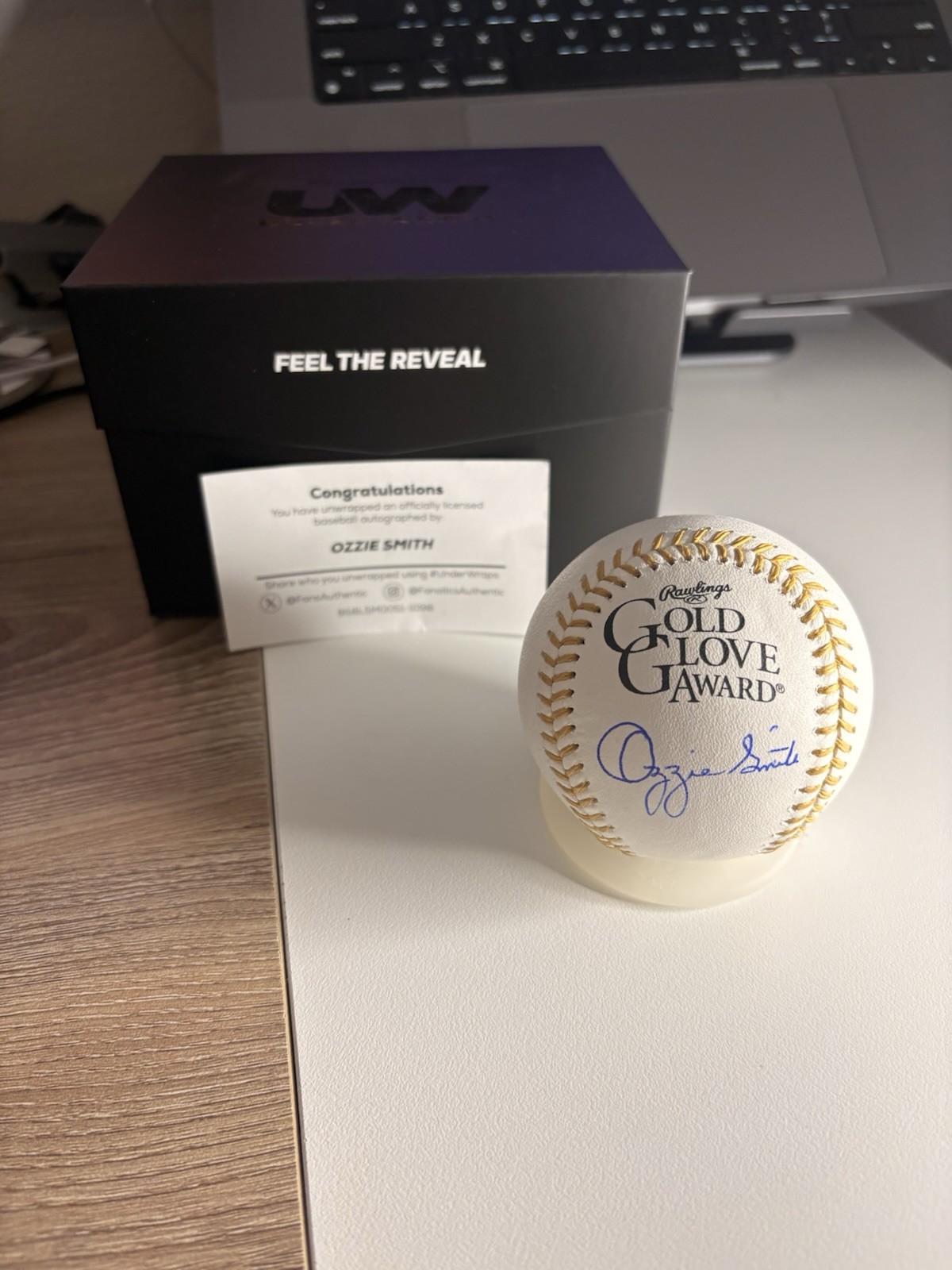 Rawlings Gold Glove Award Signed Baseball - Ozzie Smith St. Louis Cardinals