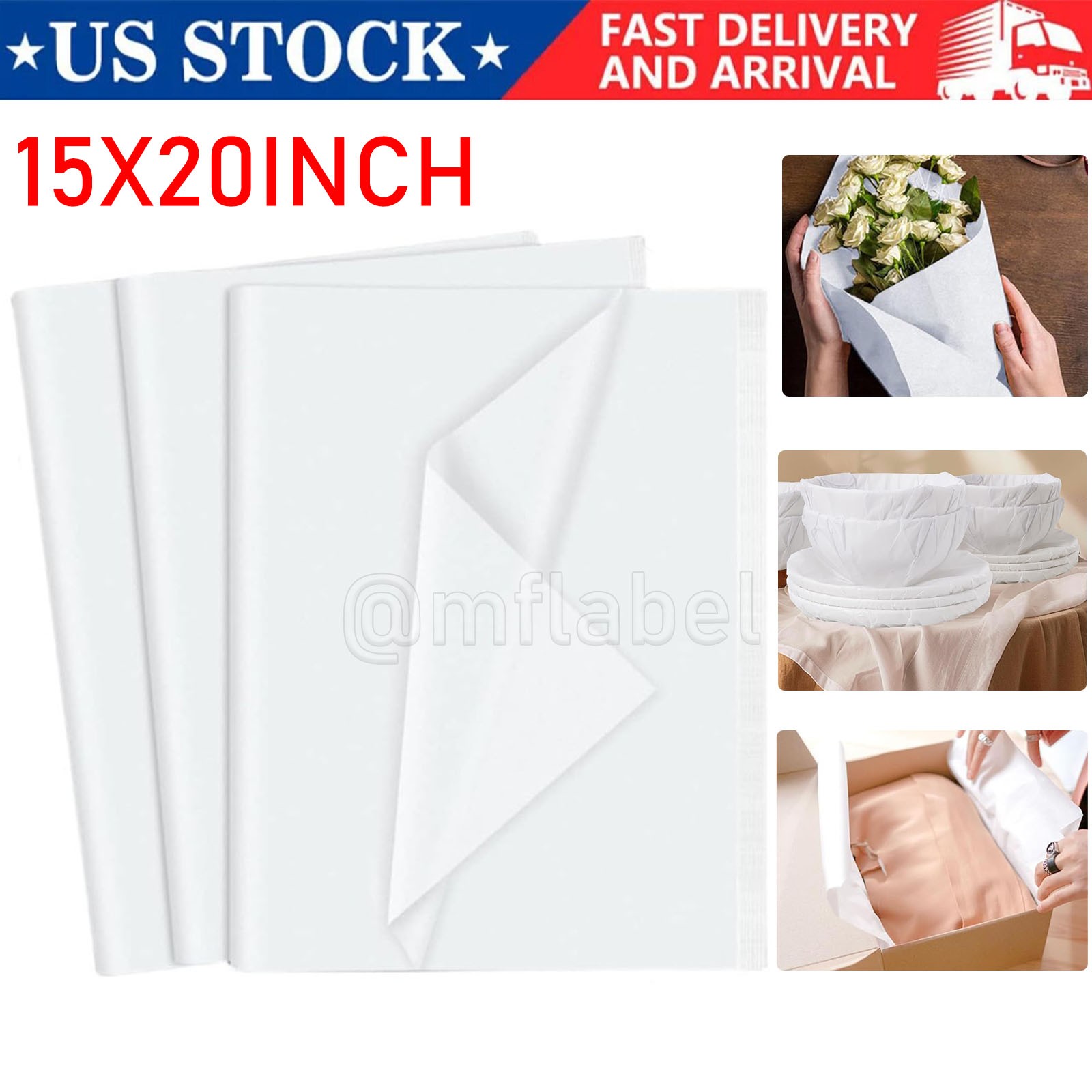 500-2500 Sheets Wrapping Paper White Tissue Paper 15