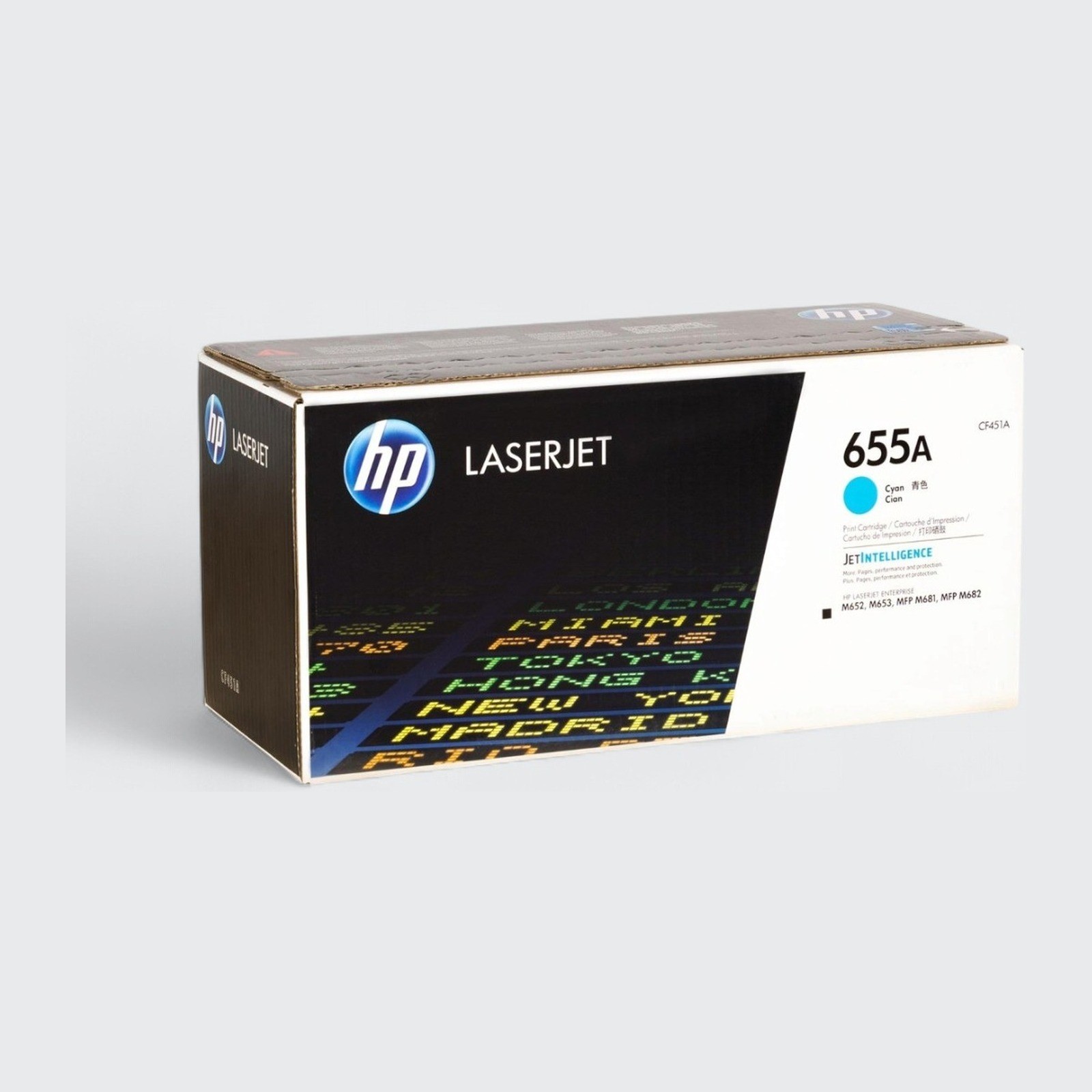 New Open Box HP 655A Cyan Original LaserJet Toner Cartridge, CF451A