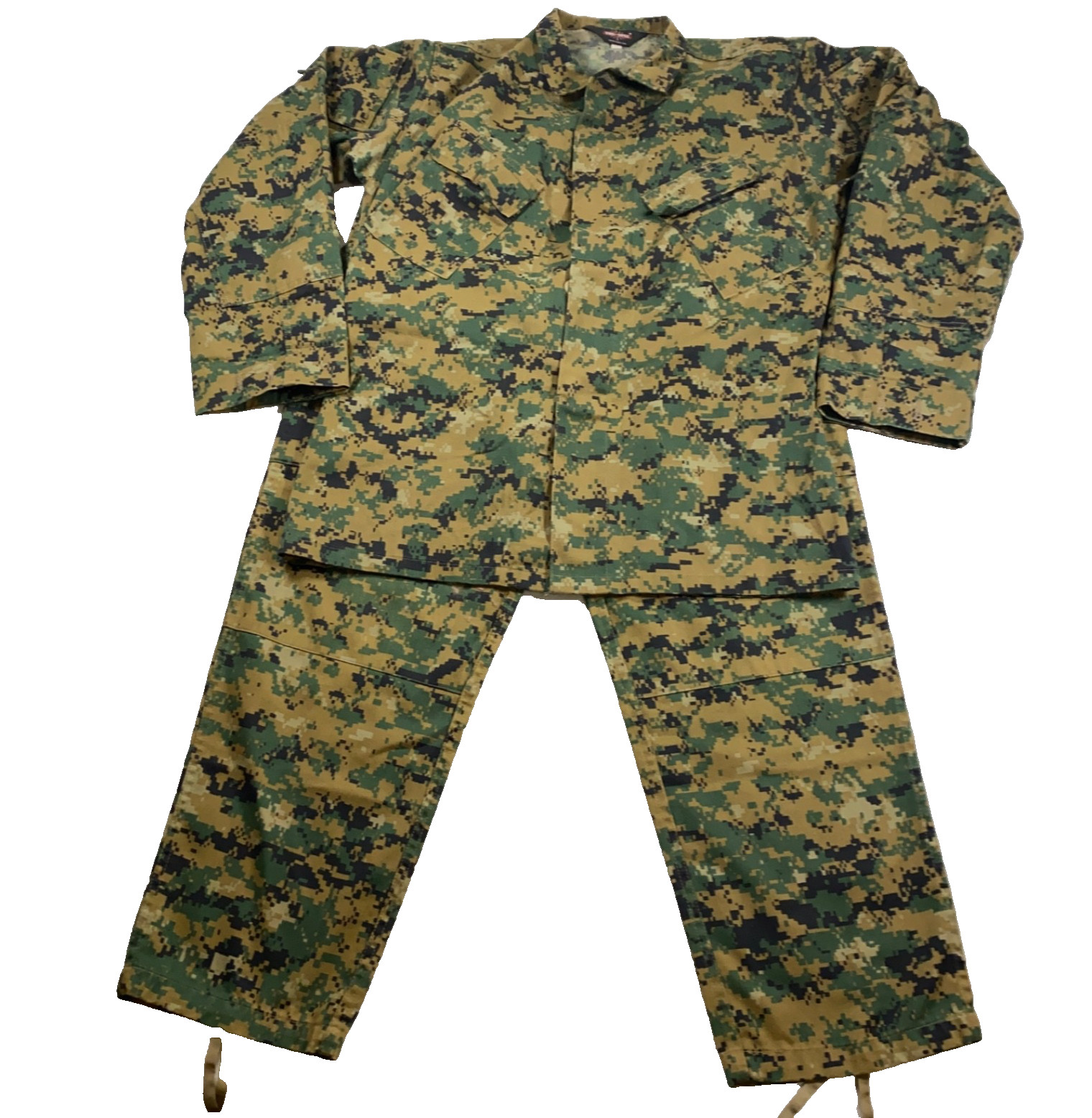 True-Spec Mens Tactical Camo Set Sz M Regular Pants Shirt Professional Pockets