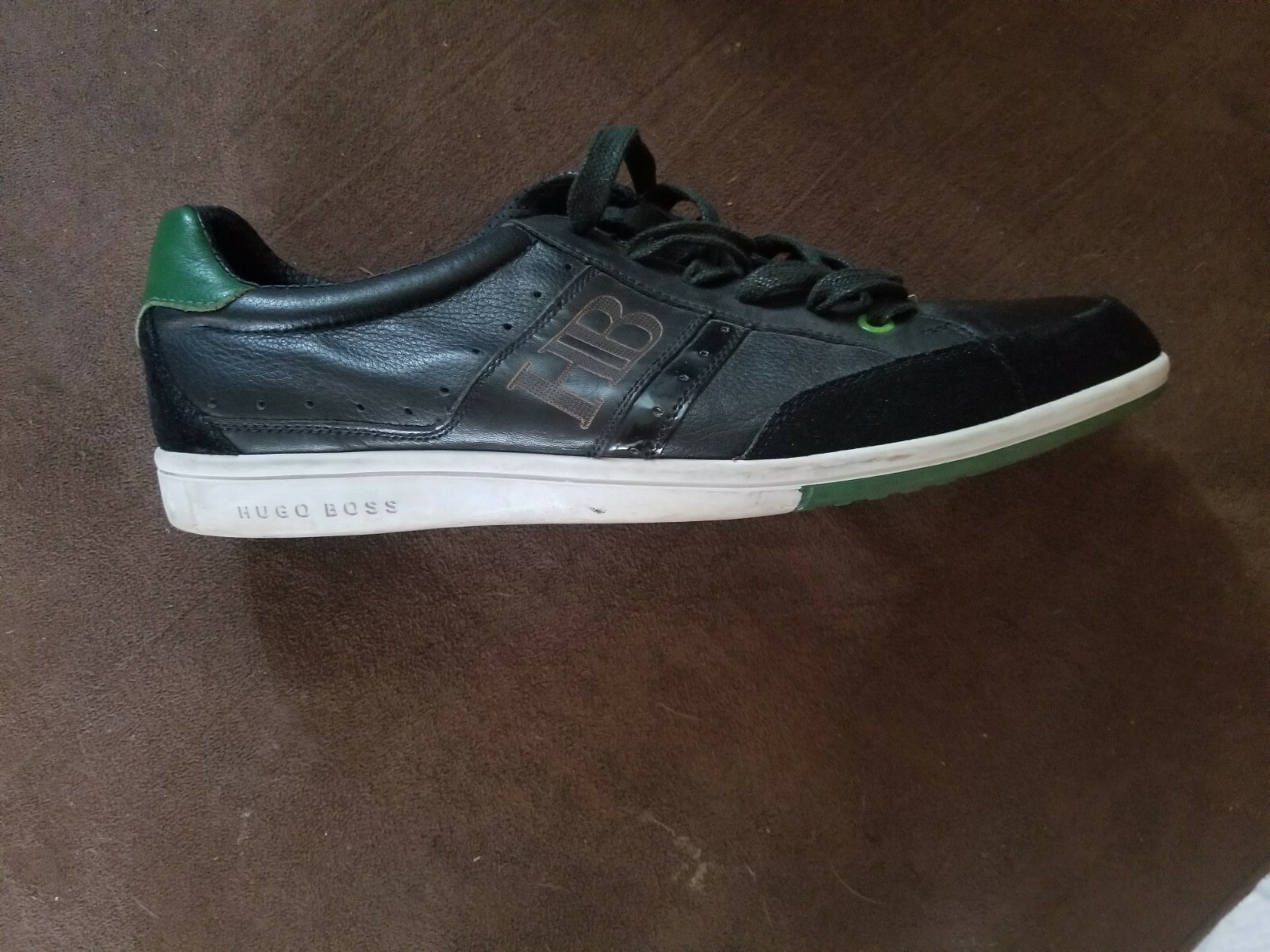 HUGO BOSS Sneaker Green And Black Mens 11 Skater Stylish Authentic Comfortable