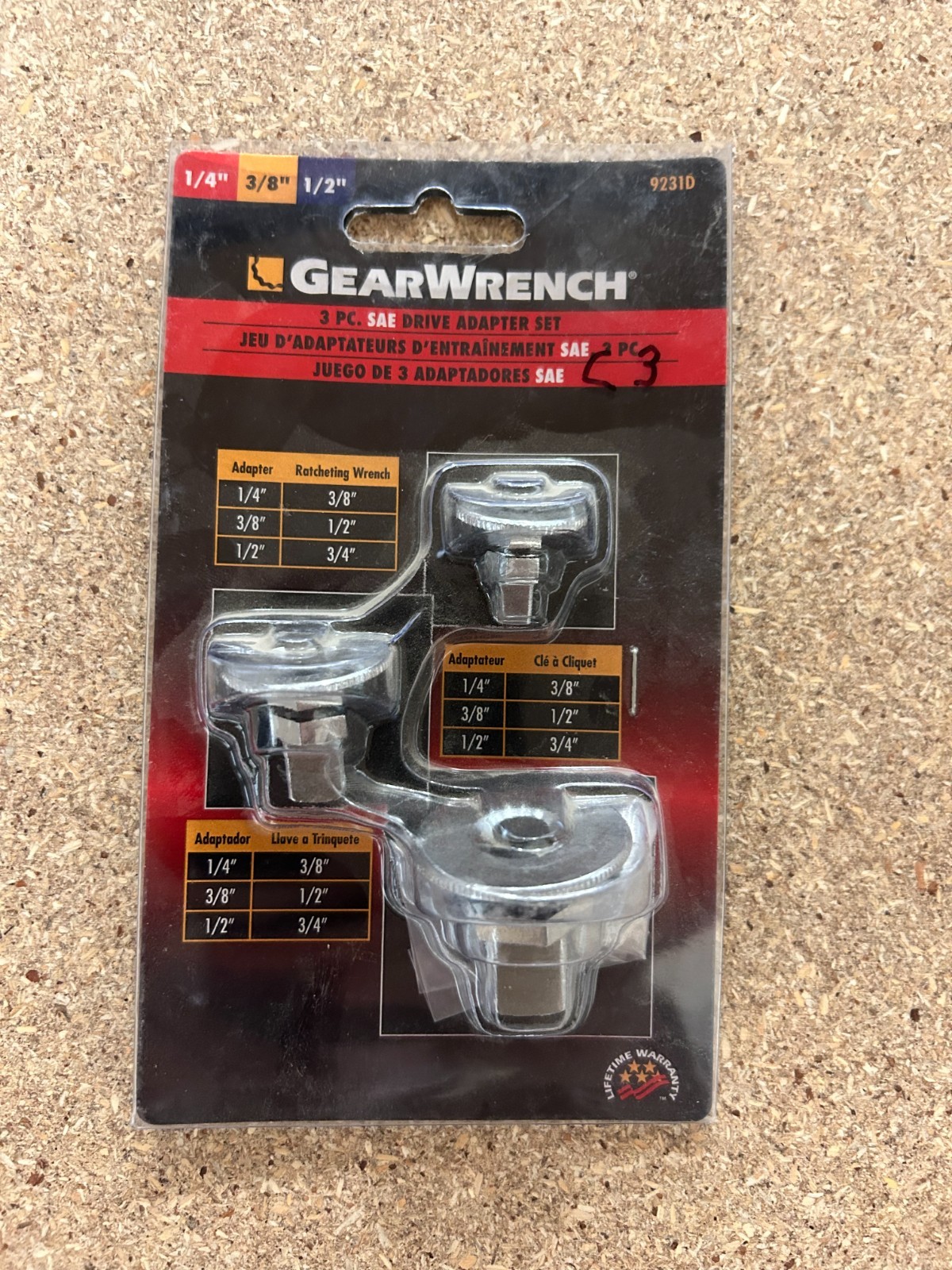 Gearwrench 3pc SAE Drive Adapter Set 9231D