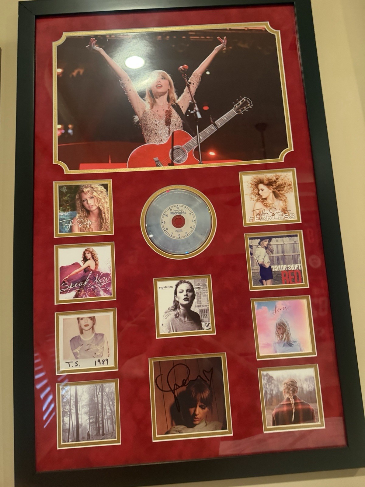 Taylor Swift Signed Autographed Photo Custom Framed 10 Album Collection Display
