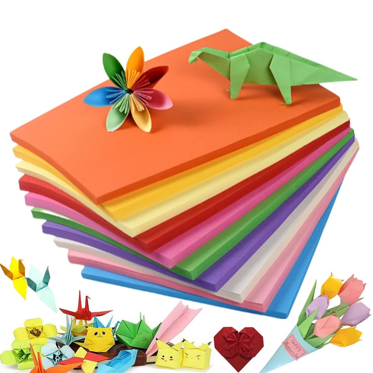 Colored Paper 100 Sheet, A4 Construction Copy Papers for Craft Art Drawing