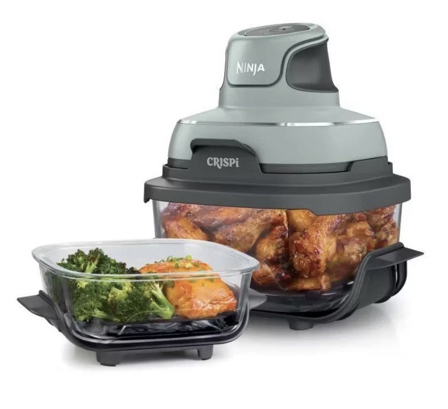NEW Ninja Crispi Portable Air Fryer Cooking System Sage Green Market Glassware