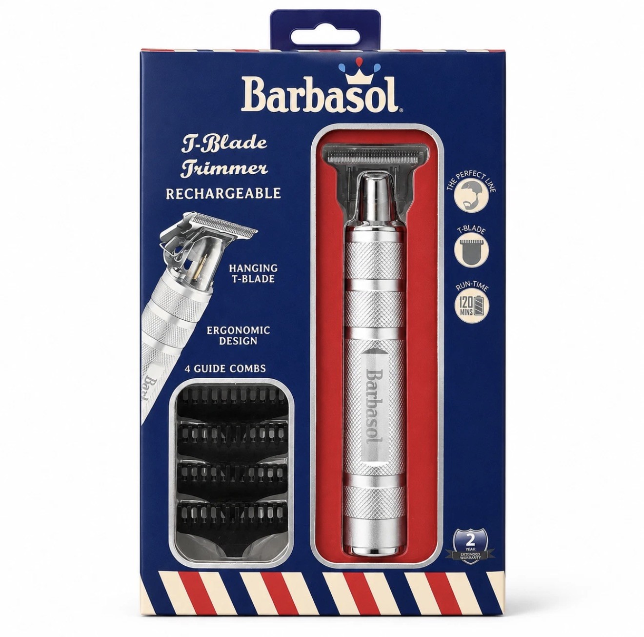 Barbasol Rechargeable T-Blade Trimmer for Men, Zero-Gap Hair and Beard Detailer, Barbasol Rechargeable T-Blade Trimmer for Men, Zero-Gap Hair and Beard Detailer,