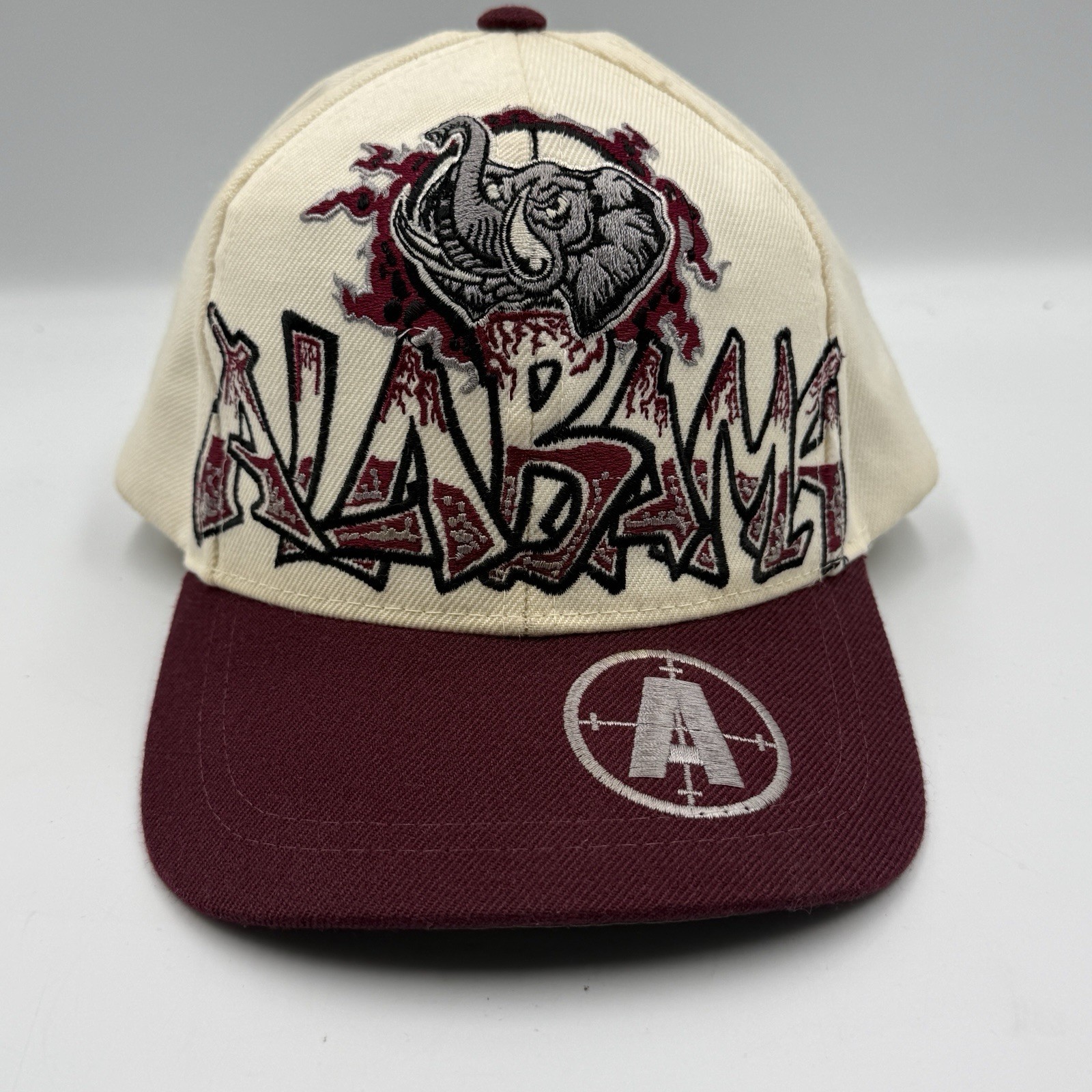 Rare VTG Alabama Crimson Tide Big Al Hat Cap Boy Snapback 90s Graffiti