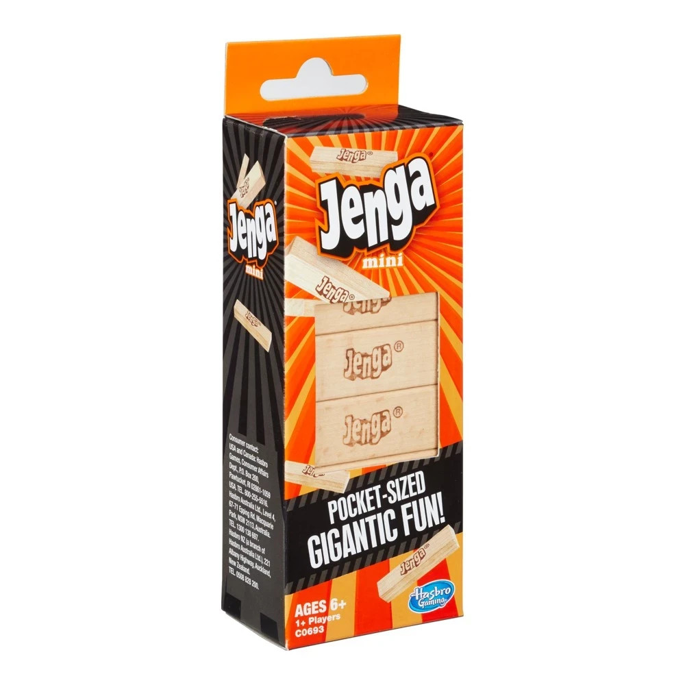 Hasbro Jenga Mini Game Wood Block Stacking Tower Pocket Travel Size Board Toy