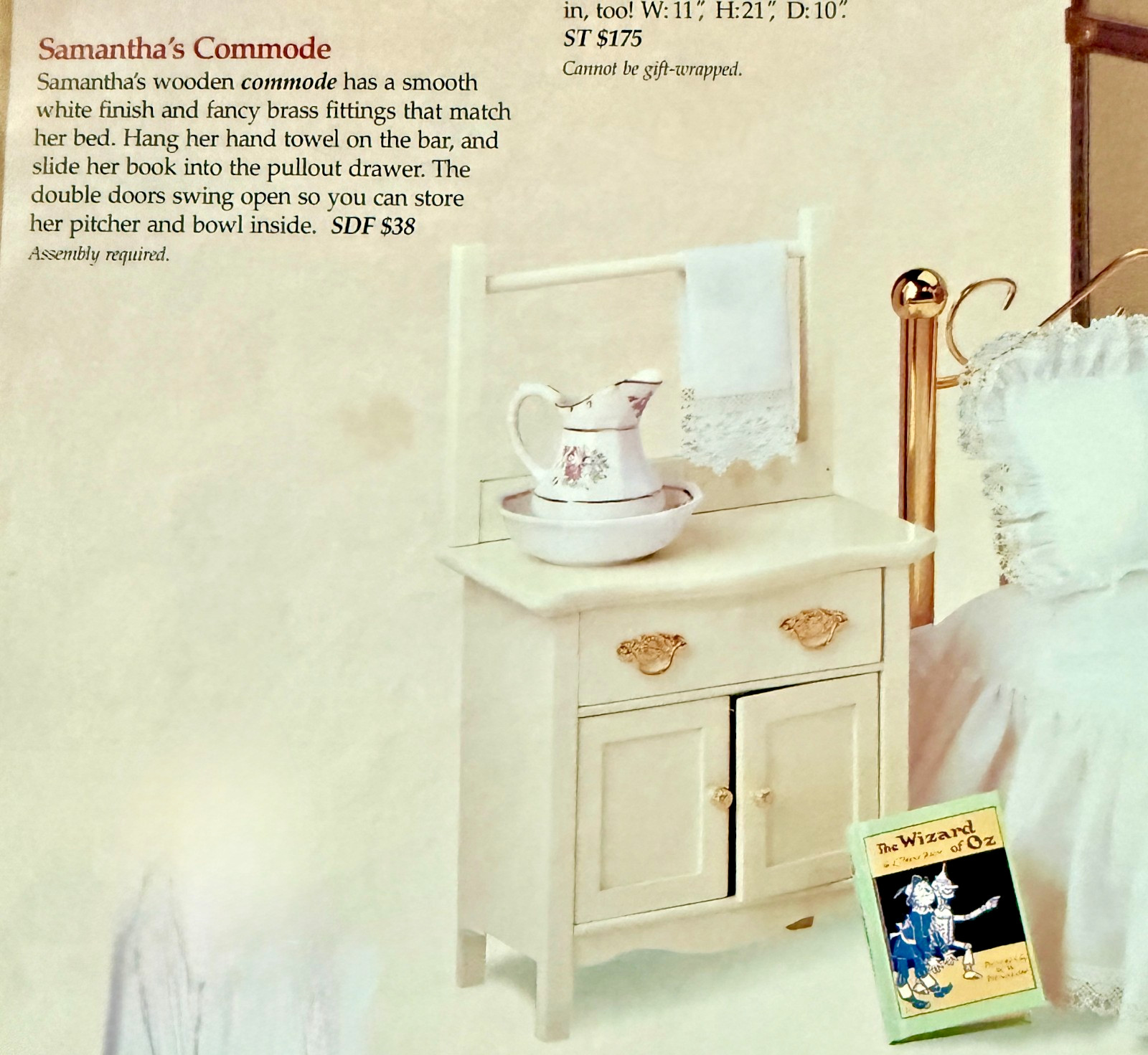 Vintage Pleasant Company American Girl Samantha Commode Cabinet Furniture IN BOX