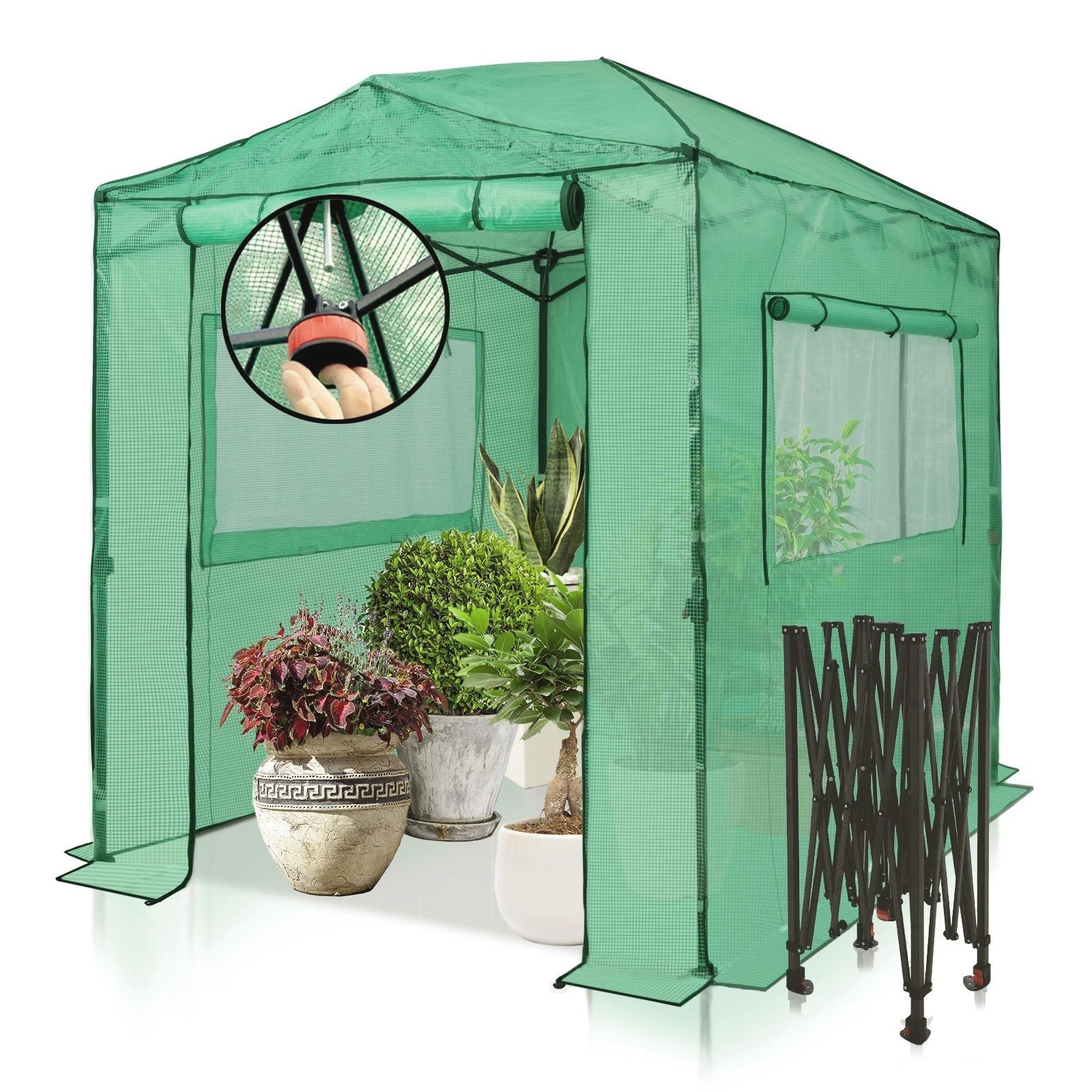 EAGLE PEAK 8x6 Pop-up Greenhouse Outdoor Walk in Garden Green House EAGLE PEAK 8x6 Pop-up Greenhouse Outdoor Walk in Garden Green House