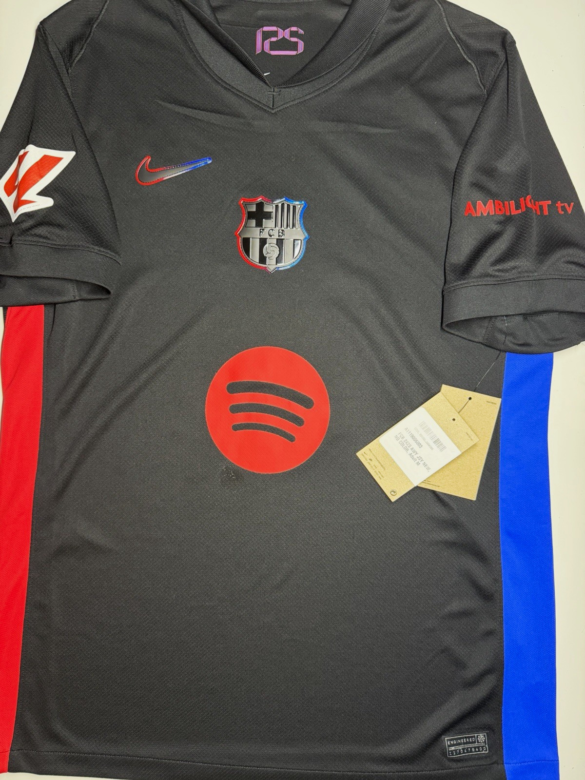 Nike FC Barcelona Raphinha #11 Soccer Jersey Black/Red/Blue Men\'s Size M Nike FC Barcelona Raphinha #11 Soccer Jersey Black/Red/Blue Men\'s Size M