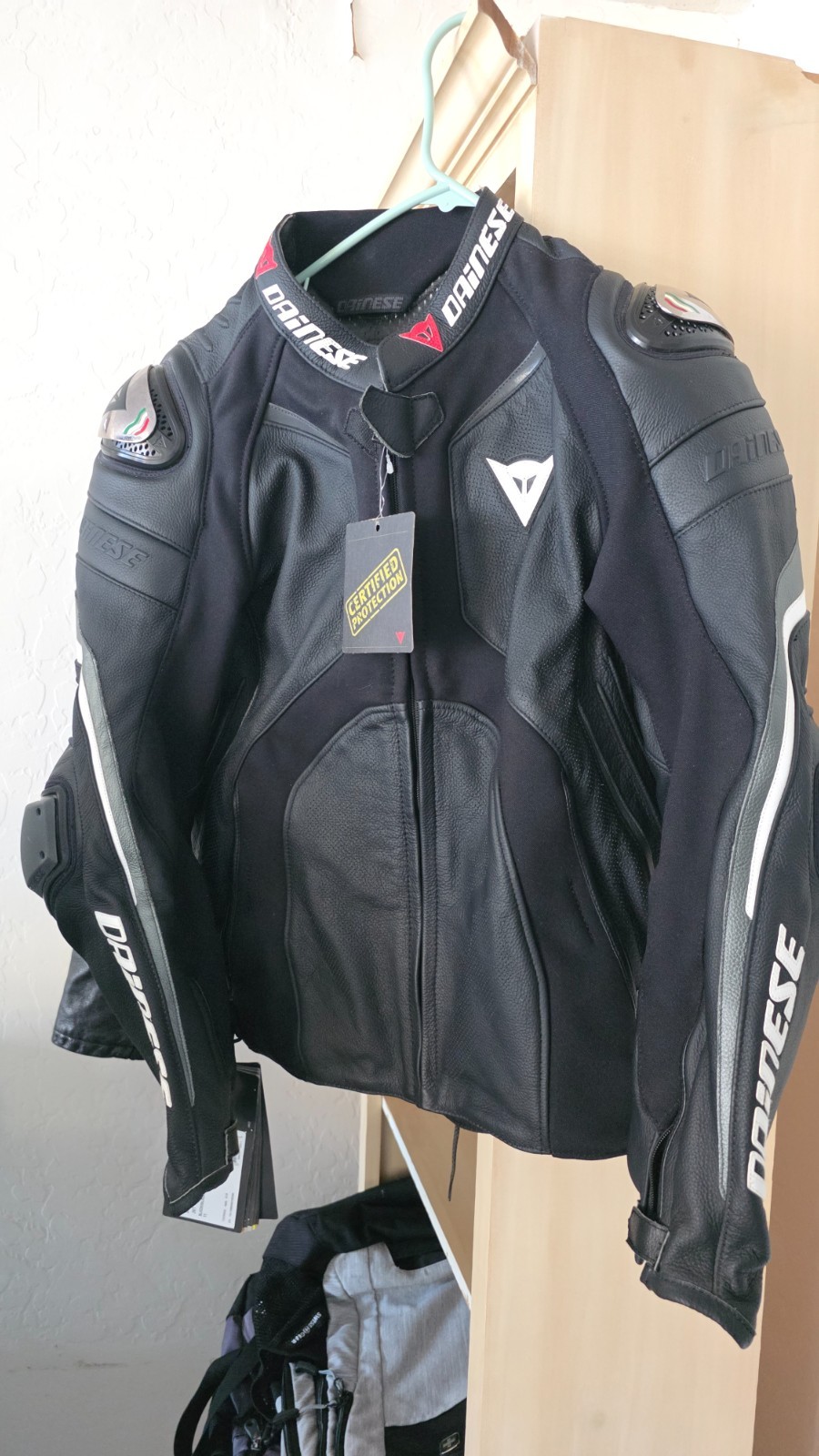 Dainese Super Rider Perforated Leather Jacket Black/Black/Anthracite Size 48