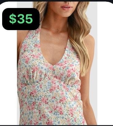 Zaful Floral Halter Dress Size M Zaful Floral Halter Dress Size M