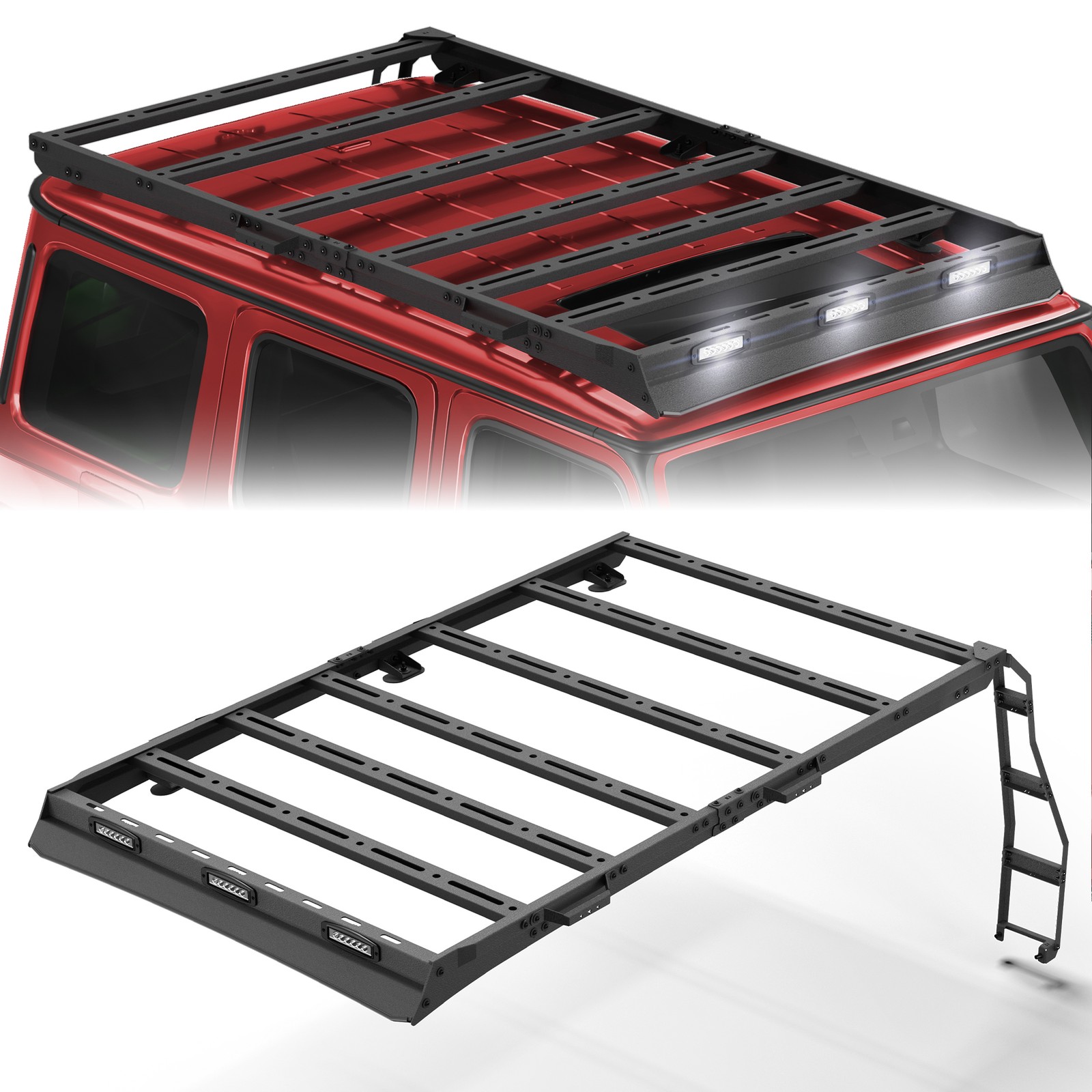 For 2019-2026 Benz G500 /G550 /G63 Roof Rack Basket Cargo Rack with Side Ladder
