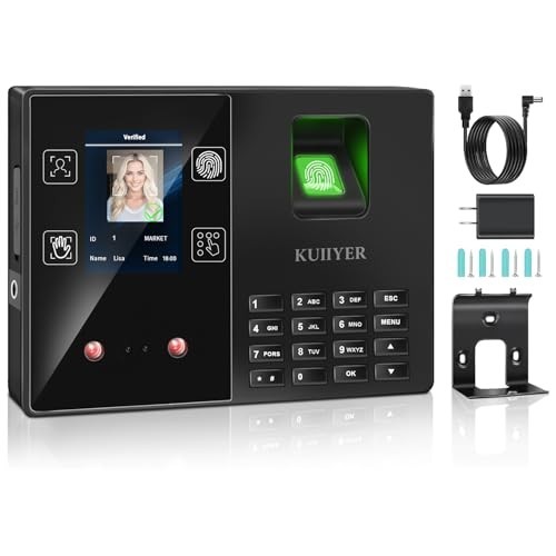 4 in 1 Employee Time Clock for Business Face + Fingerprint + Palm Print + PIN