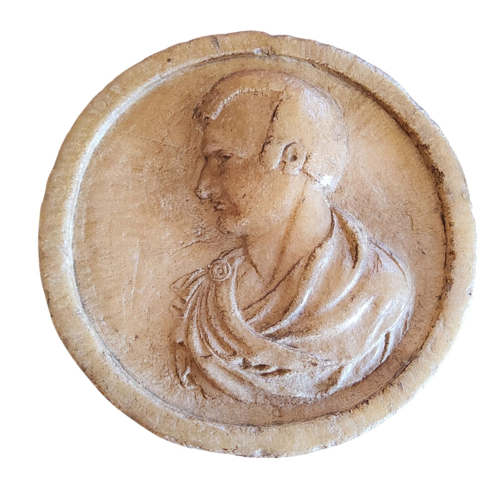EARLY 19TH C GRAND TOUR CARRARA MARBLE PORTRAIT ROUNDEL TONDO NAPOLEONIC ERA