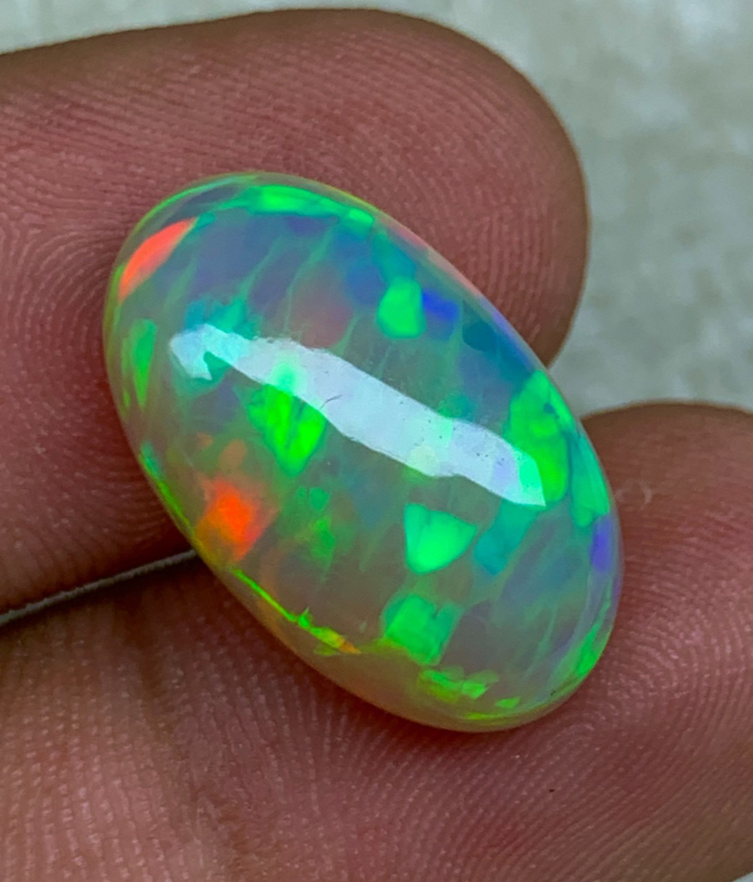 Natural Ethiopian Opal 8.40 Carat Oval Cabochon Rare Honeycomb Welo Loose Gem