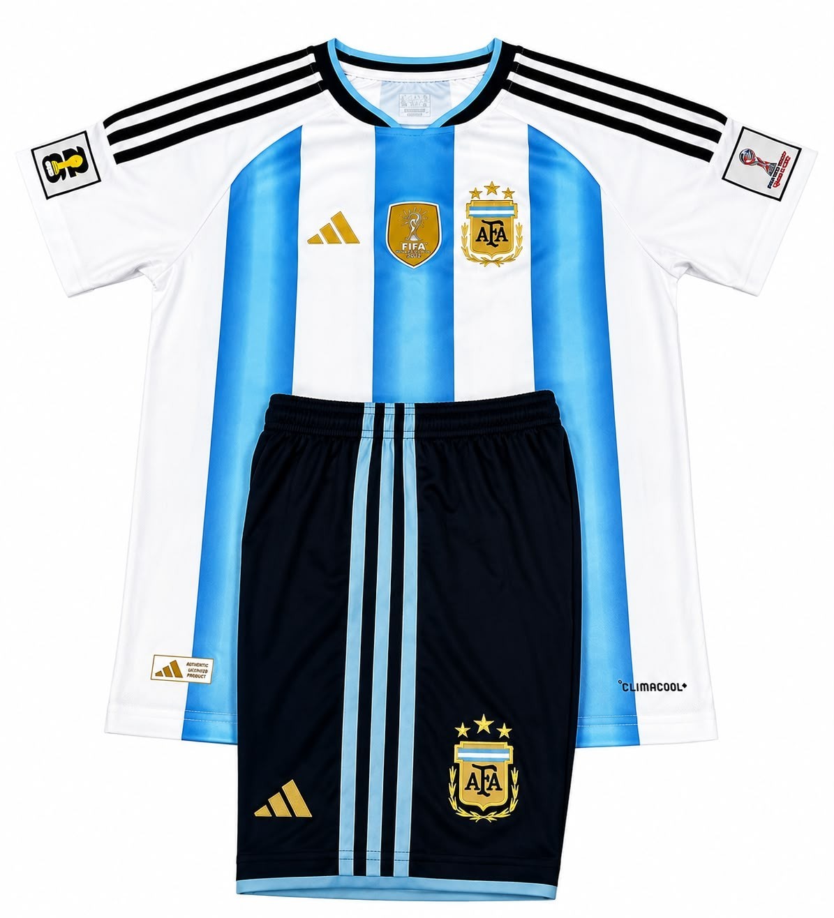 Argentina Football Jersey & Shorts Set Men Soccer Kit Siz S- L-XL-XXL