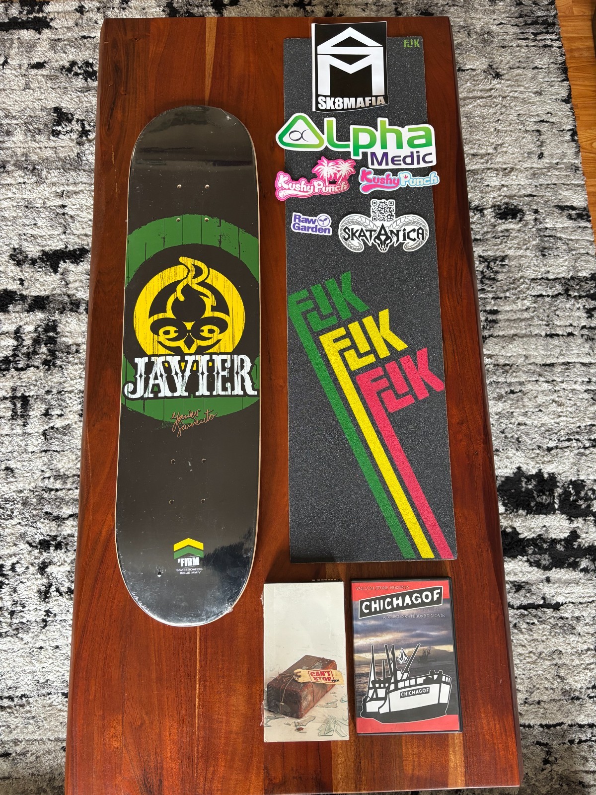 RARE NOS The Firm Skateboard Deck Javier Sarmiento + Griptape, Videos, Stickers RARE NOS The Firm Skateboard Deck Javier Sarmiento + Griptape, Videos, Stickers