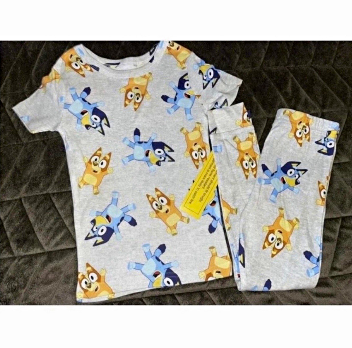 Bluey Unisex Kids 2-Piece Bluey & Bingo Short Sleeve Pajama Set Gray Bluey Unisex Kids 2-Piece Bluey & Bingo Short Sleeve Pajama Set Gray