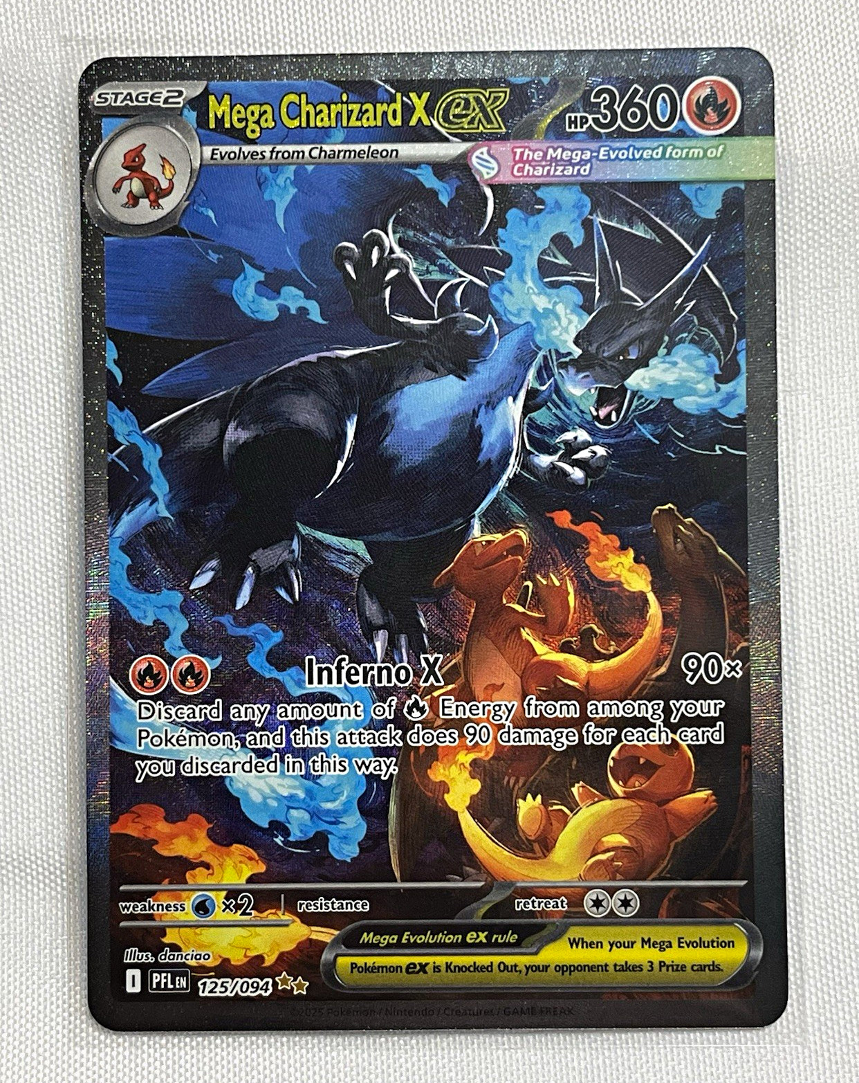 Mega Charizard X EX 125/094 Evolutions Secret Rare Full Art Holo Mega Mega Charizard X EX 125/094 Evolutions Secret Rare Full Art Holo Mega