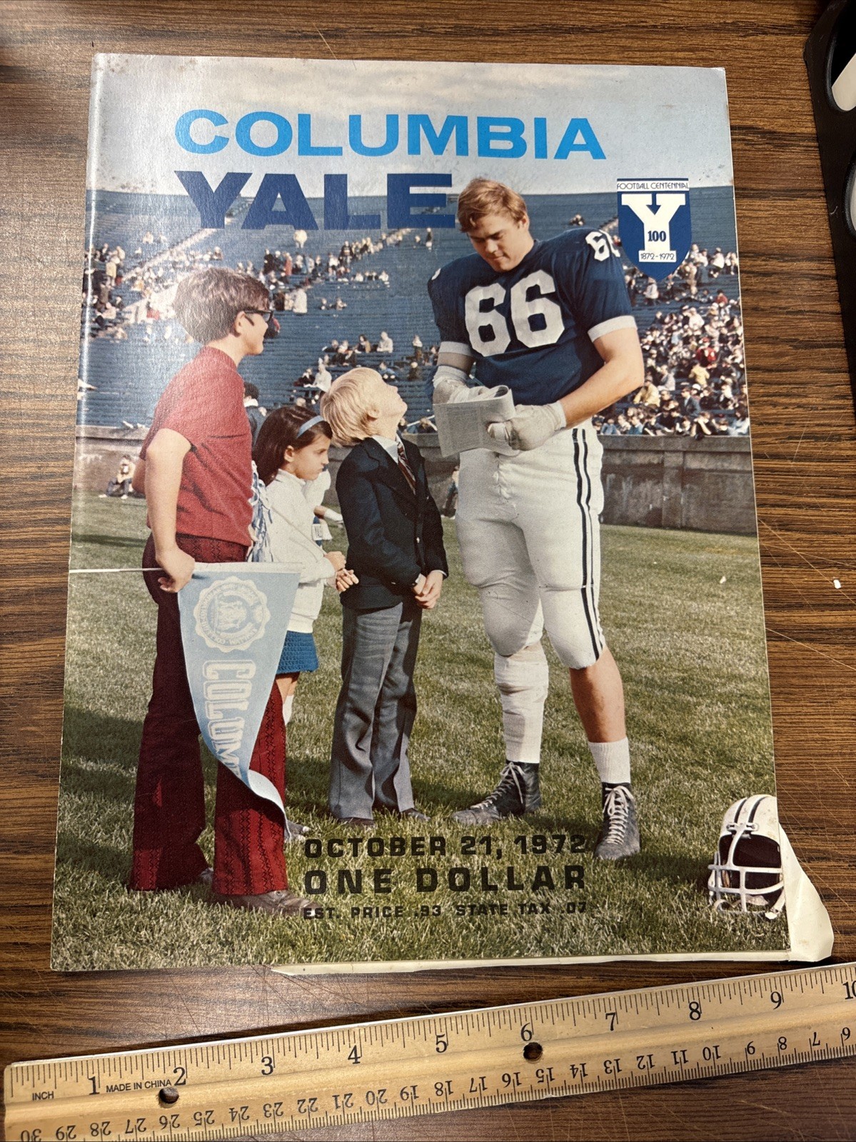 VTG 1972 Yale Bulldogs vs Columbia Yale Football Centennial Program Dick Jauron