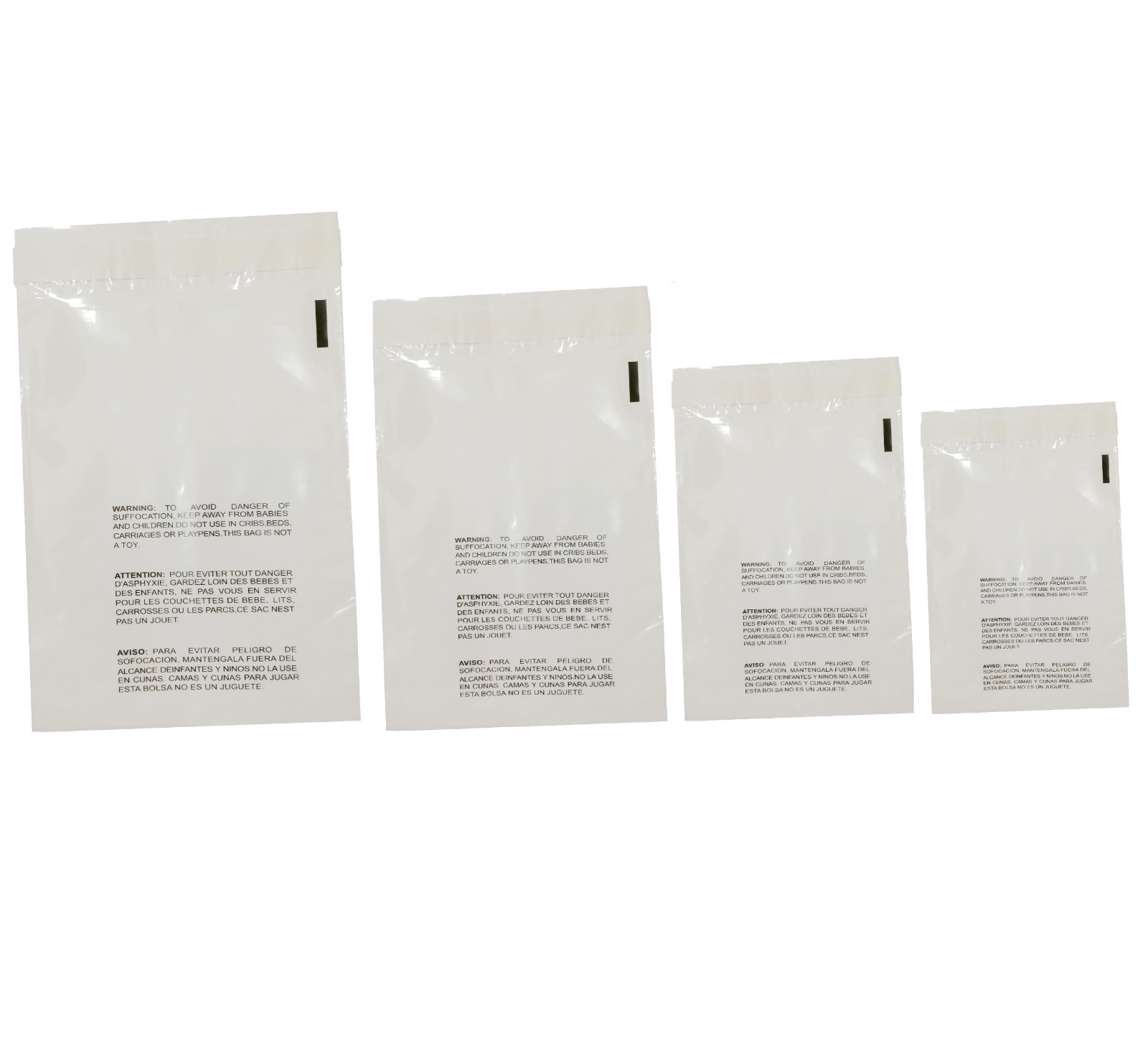 400 Clear Poly Bags Combo Pack with Suffocation Warning - 6x9, 8x10, 9x12, 10x13